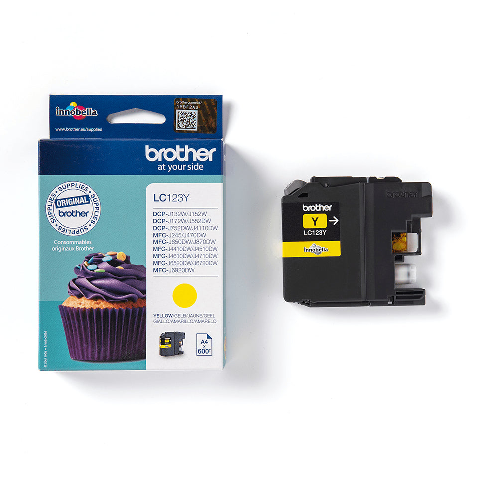 BROTHER LC-123 cartouche dencre jaune capacité standard 600 pages pack de 1