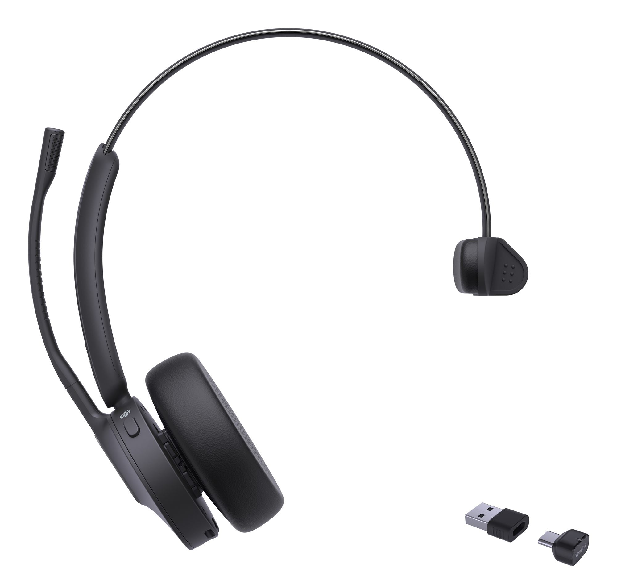 Yealink BH70 Mono Teams Sans fil Arceau Bureau/Centre d'appels USB Type-C / USB Type-A Bluetooth Noir