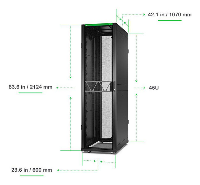 APC NetShelter SX Gen 2 Rack cabinet 2124H x 600W x 1070D mm with sides floor-standing Black 45U 19 TAA Compliant