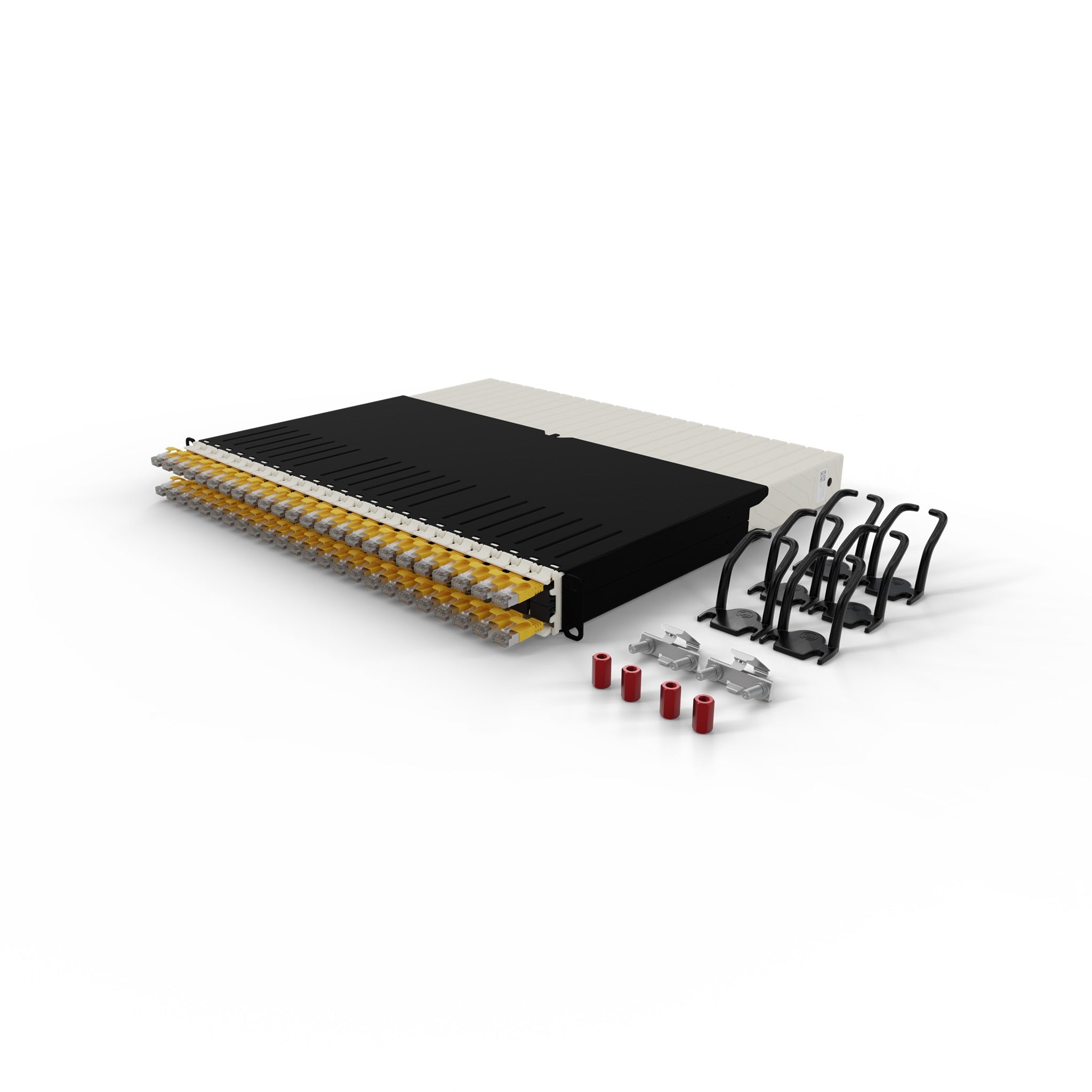 PATCHBOX ONE 24x CAT6A STP JAUNE 0,8 m 8U