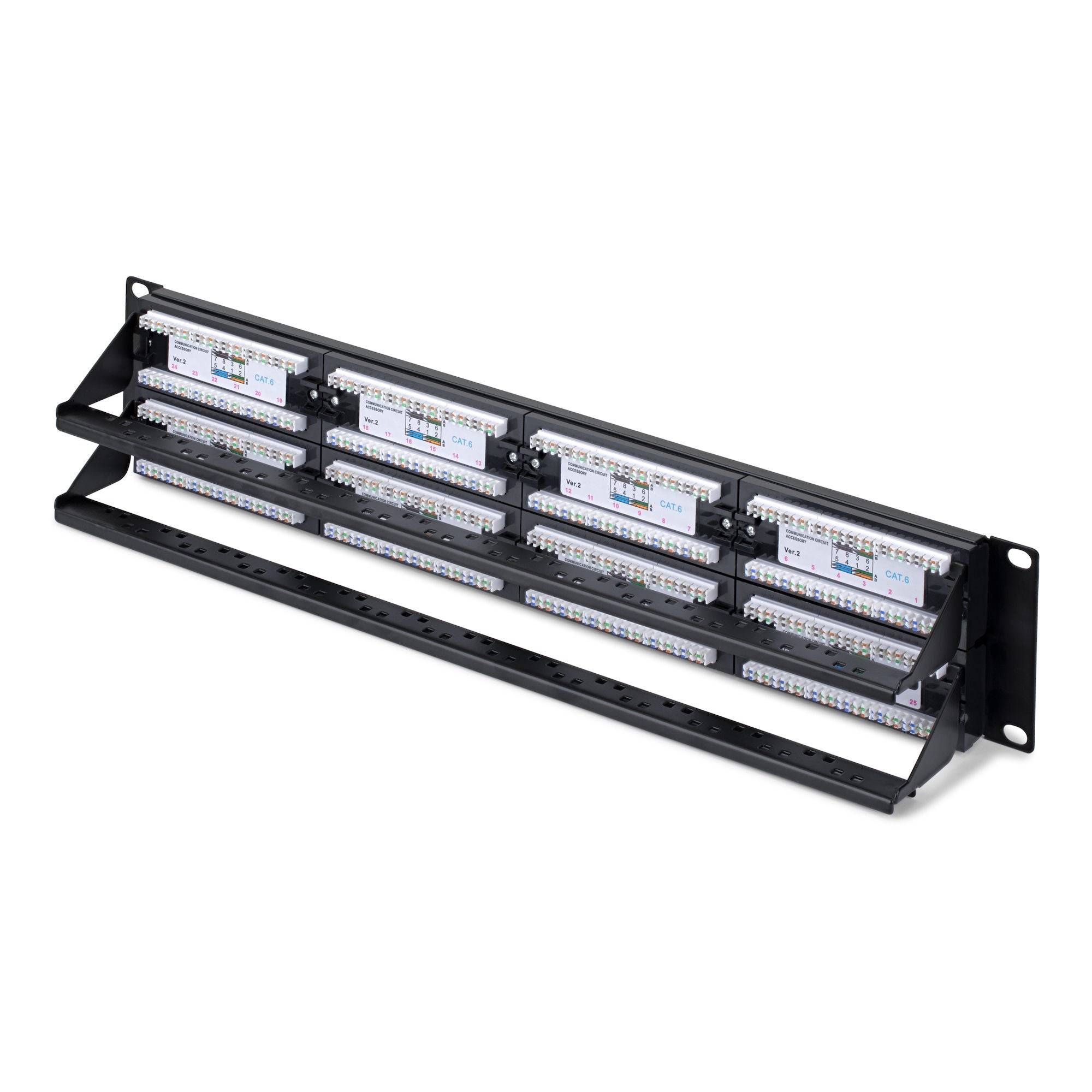 48-Port 2U Rackmount Cat6 Patch Panel