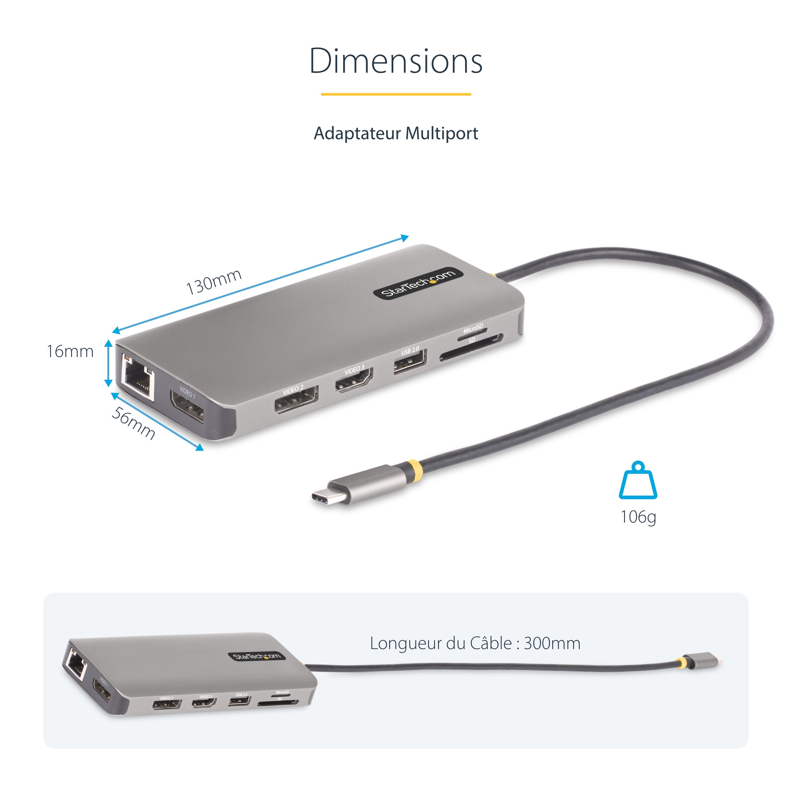 USB-C Triple-Monitor Multiport Adapter