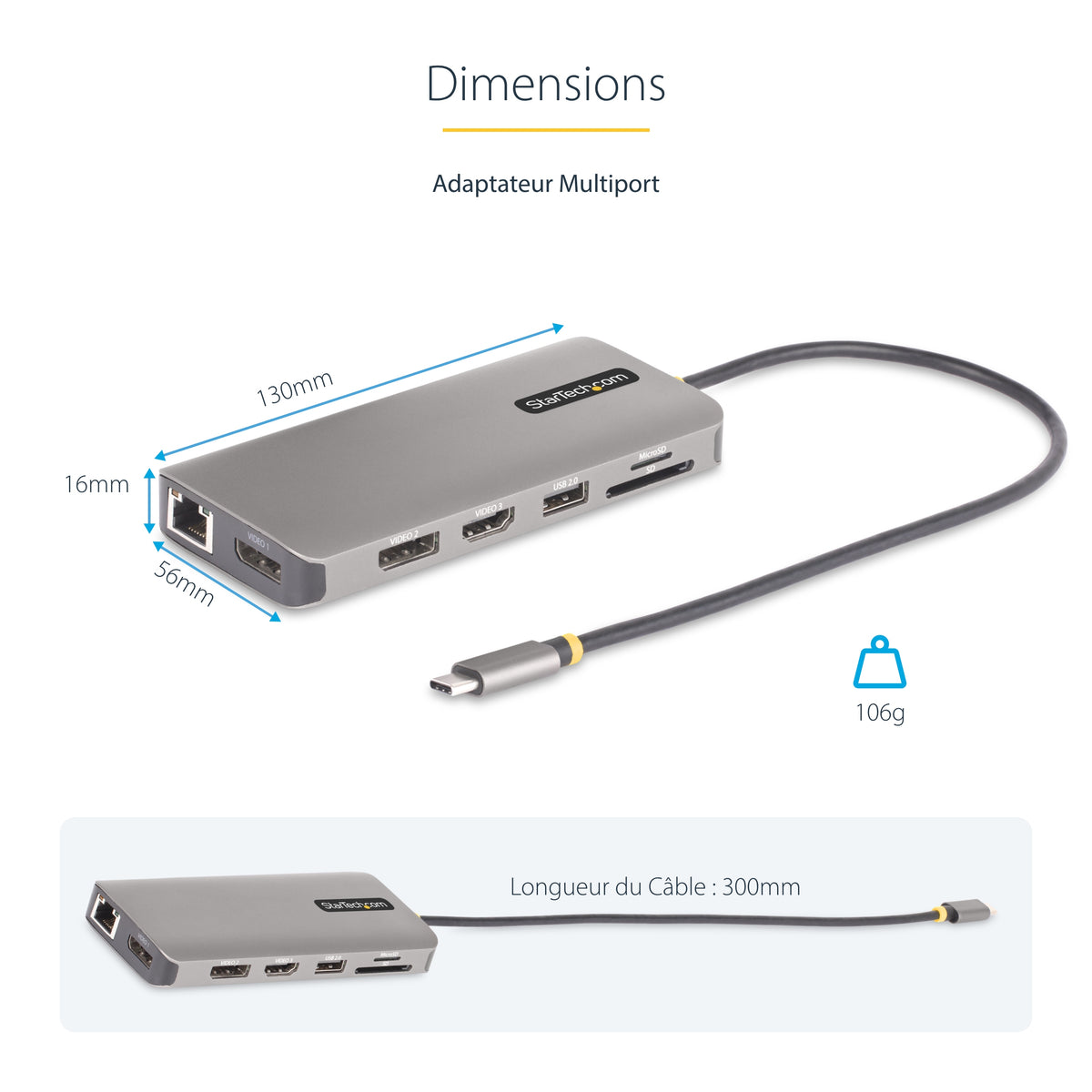 USB-C Triple-Monitor Multiport Adapter