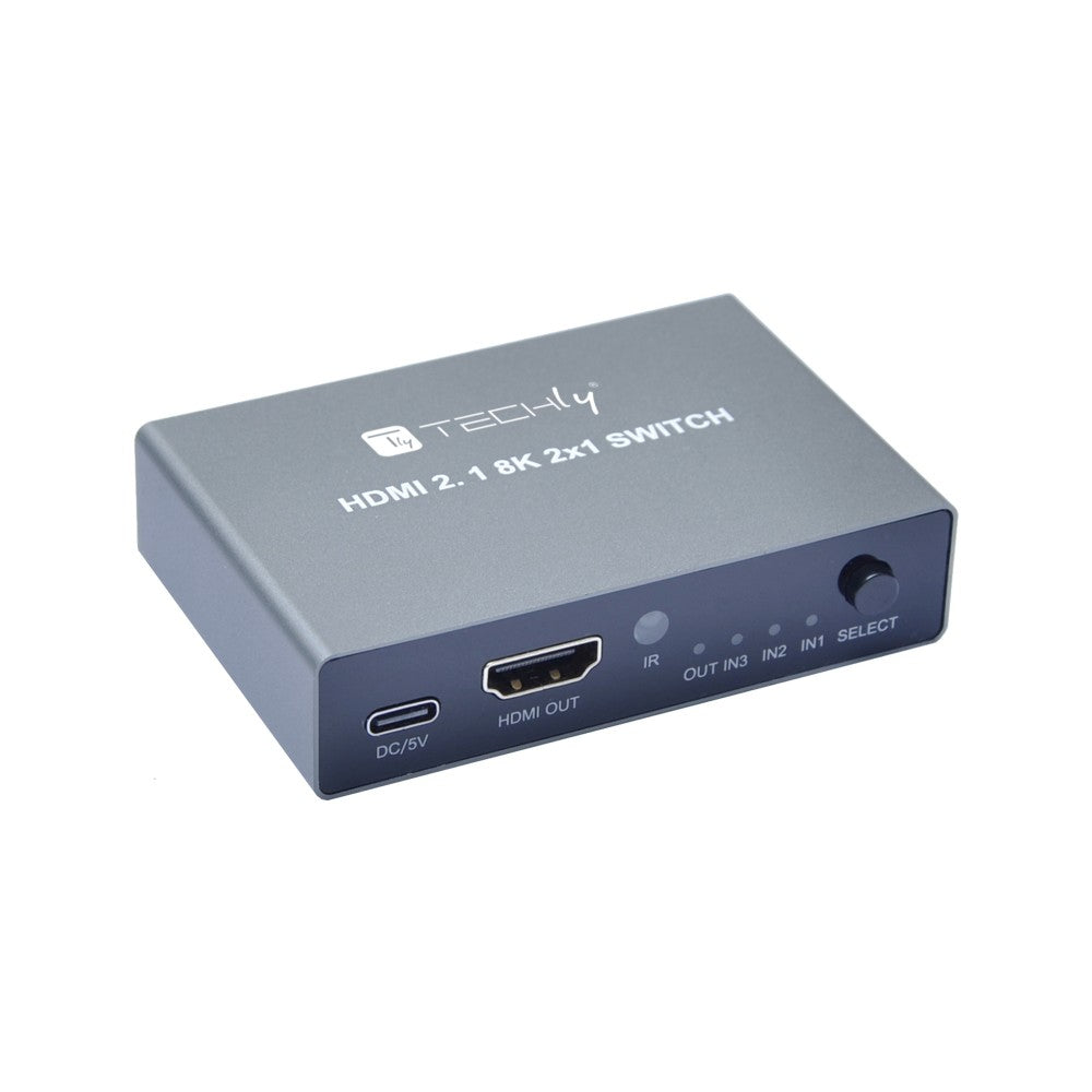 Techly IDATA HDMI-2138KT Commutateur HDMI 2.1 3x1 8K60Hz avec télécommande