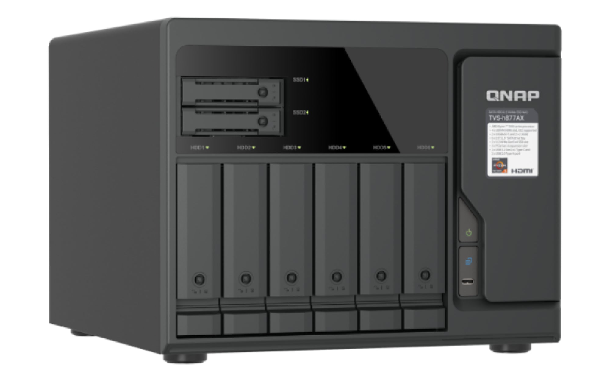 8-Bay QuTS hero NAS 6 x 3.5" SATA+2