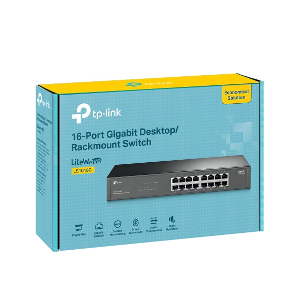 TP-Link LS1016G commutateur réseau Non-géré Gigabit Ethernet (10/100/1000) Noir