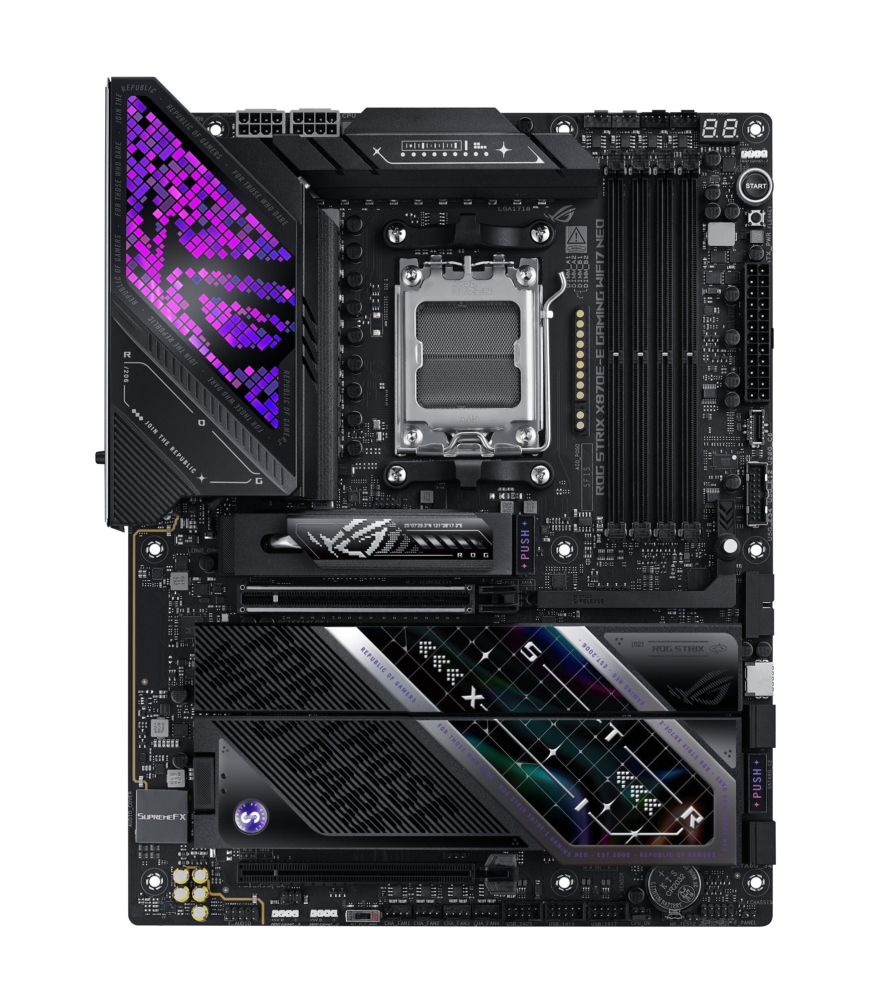 ASUS ROG STRIX X870E-E GAMING WIFI7 NEO AMD ATX motherboard DDR5 1xHDMI 1xPCIe 5.0 5xM.2