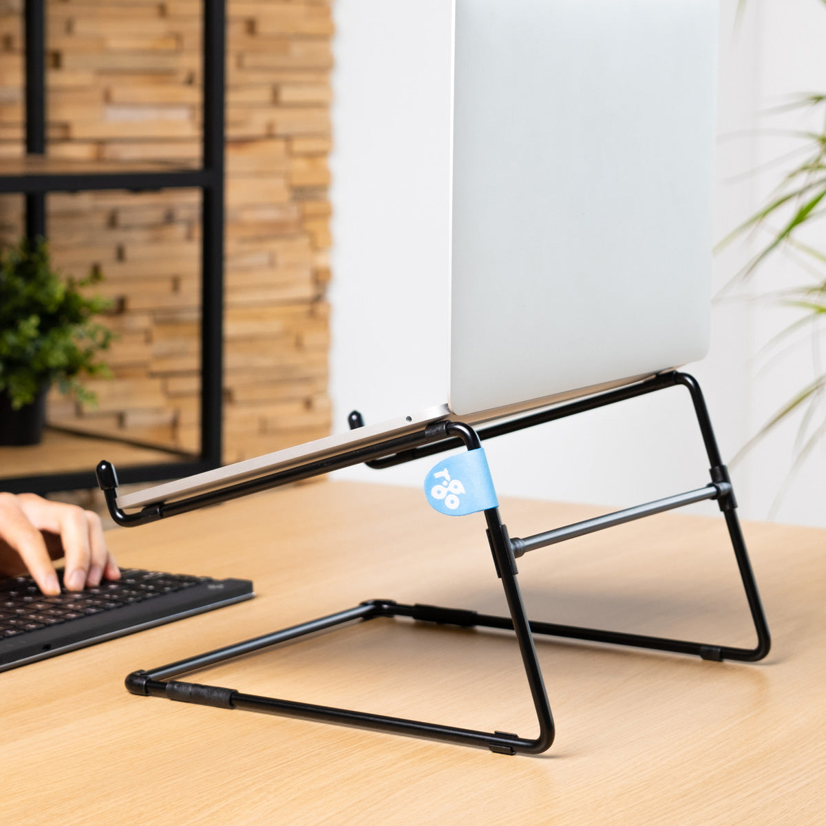 R-GO TOOLS Support pour PC portable Steel Office, noir