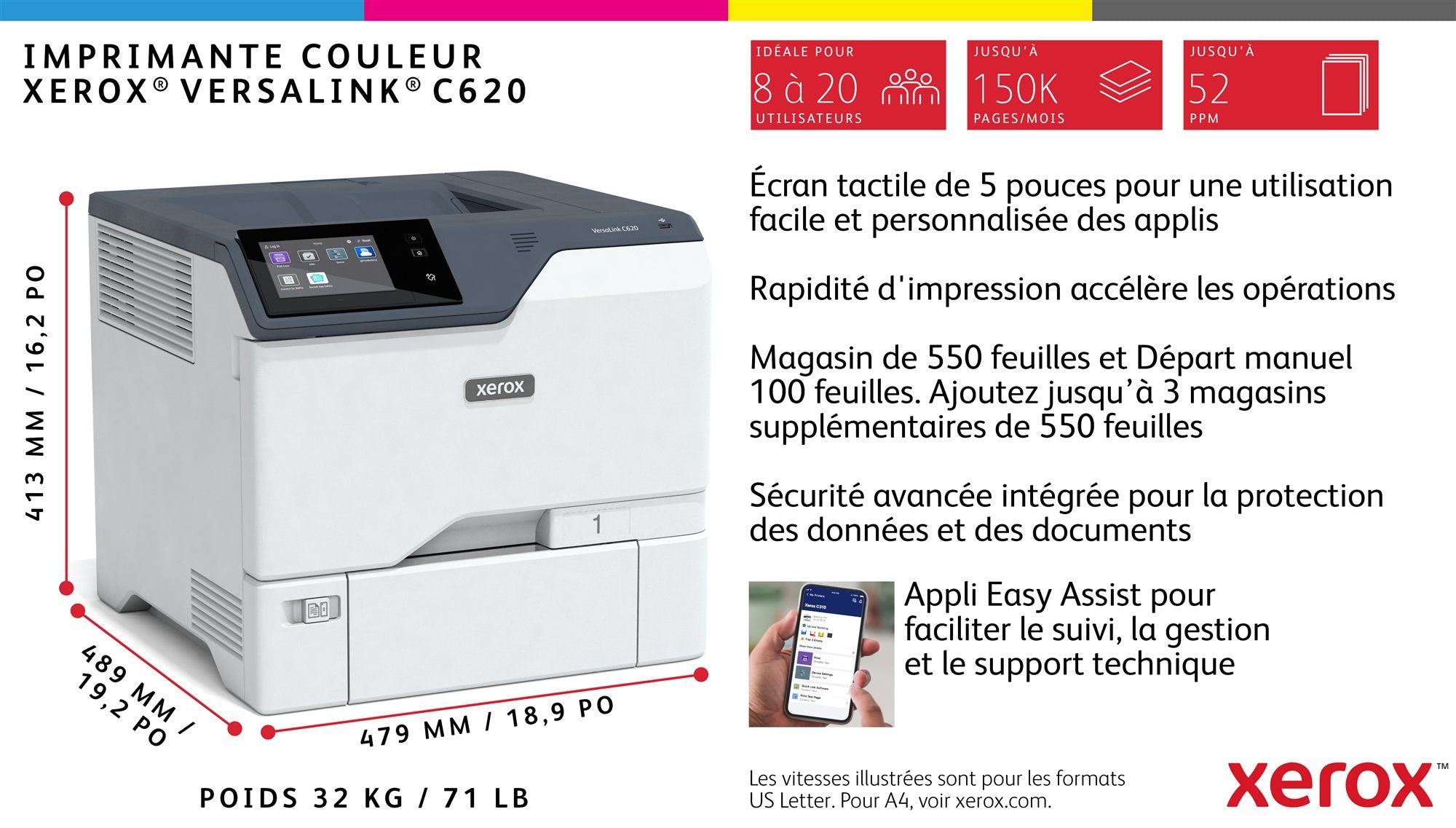 VersaLink C620 A4 50ppm Duplex Printer P