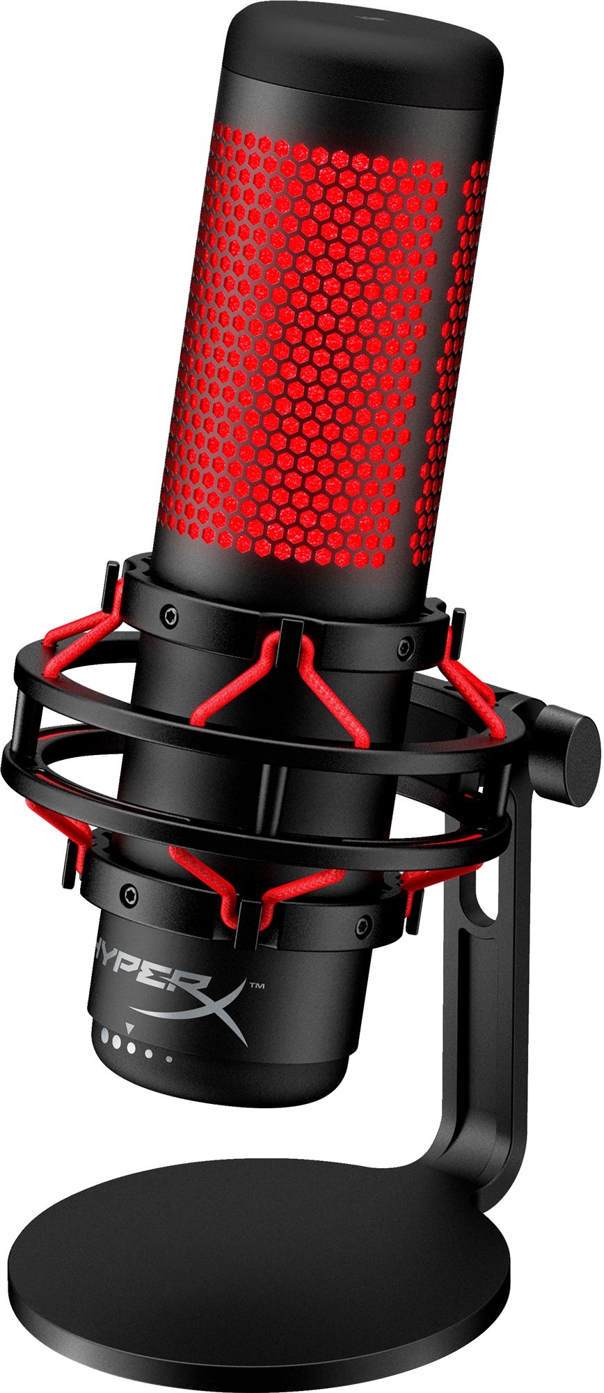 Microphone a condensateur HyperX QuadCast RGB, USB, filtre anti-pop, noir-rouge