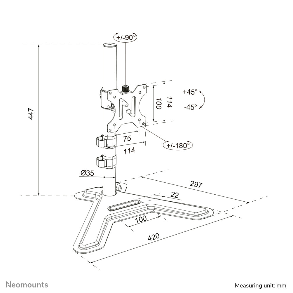 Neomounts DS45-600BL1 Single monitor sta