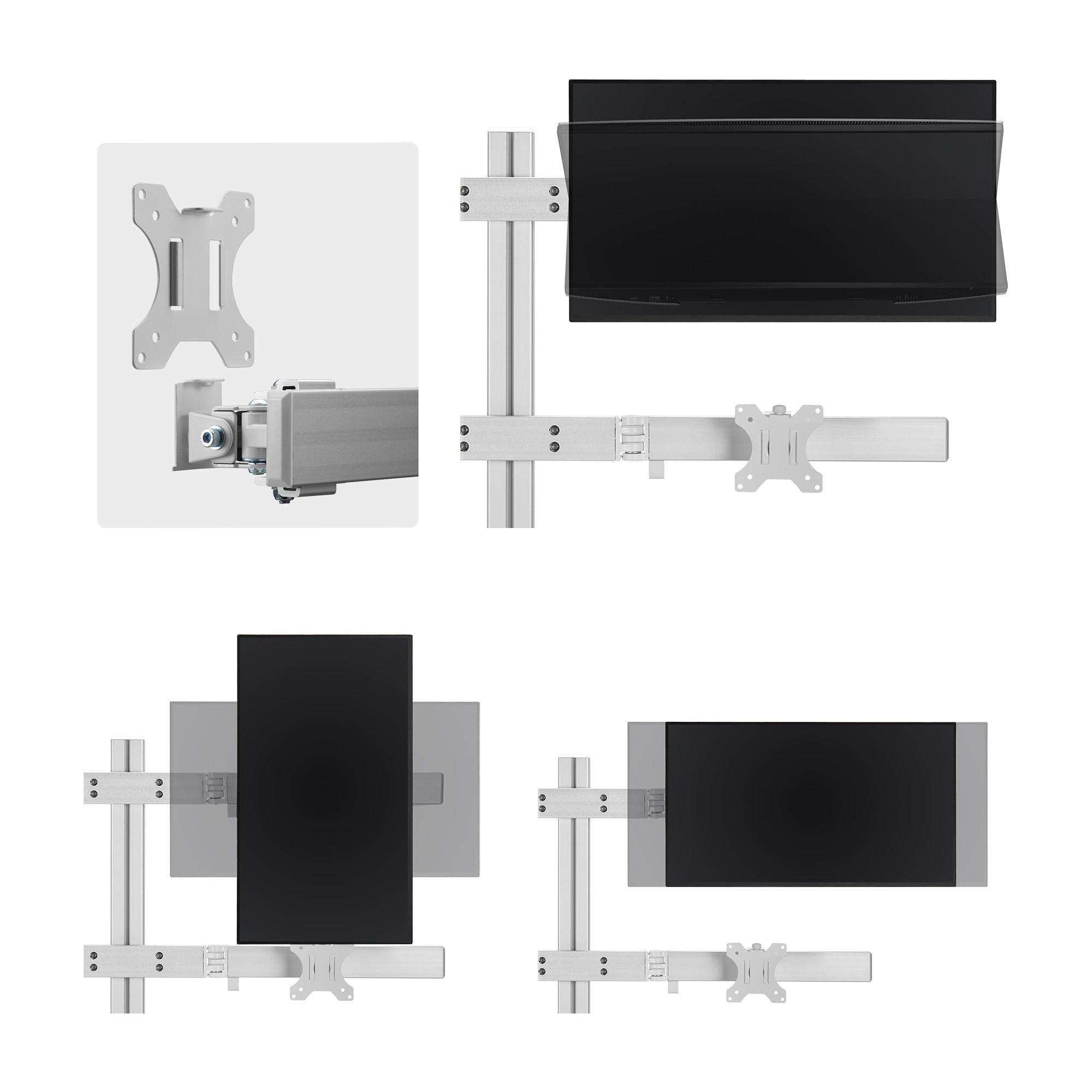 Six-Monitor Desk Mount Max 32"/17.6lb