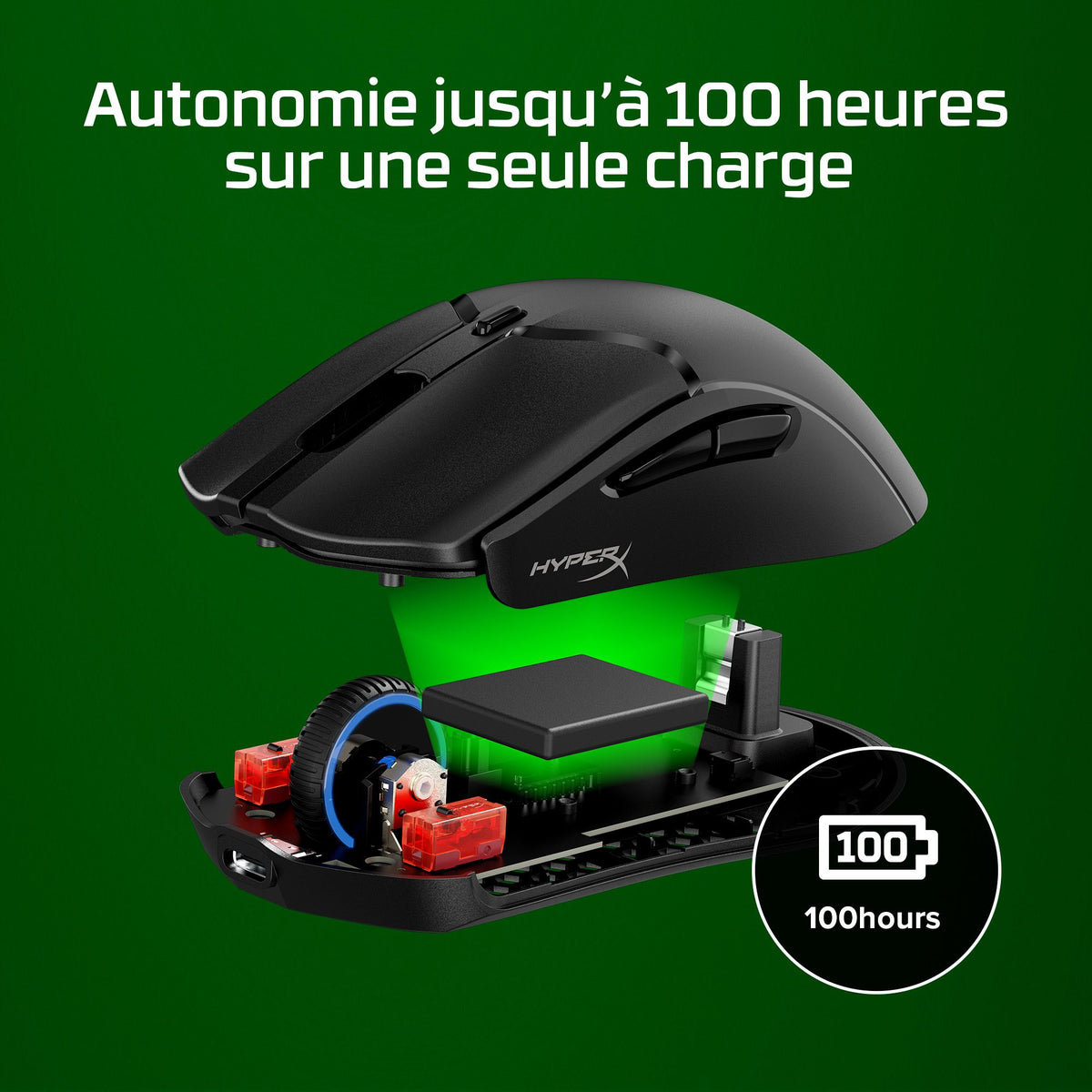 Souris de jeu sans fil HyperX Pulsefire Haste 2 mini - HyperX 26K 26000 DPI 59g noire