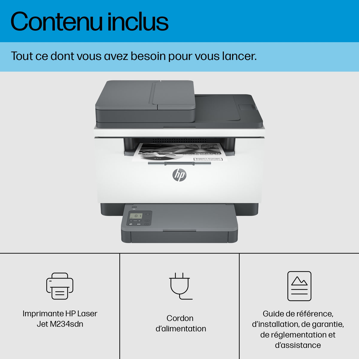 HP LaserJet Imprimante multifonction M234sdn , Noir et blanc, Imprimante pour Petit bureau, Impression, copie, numérisation, Numérisation vers e-mail  Numériser