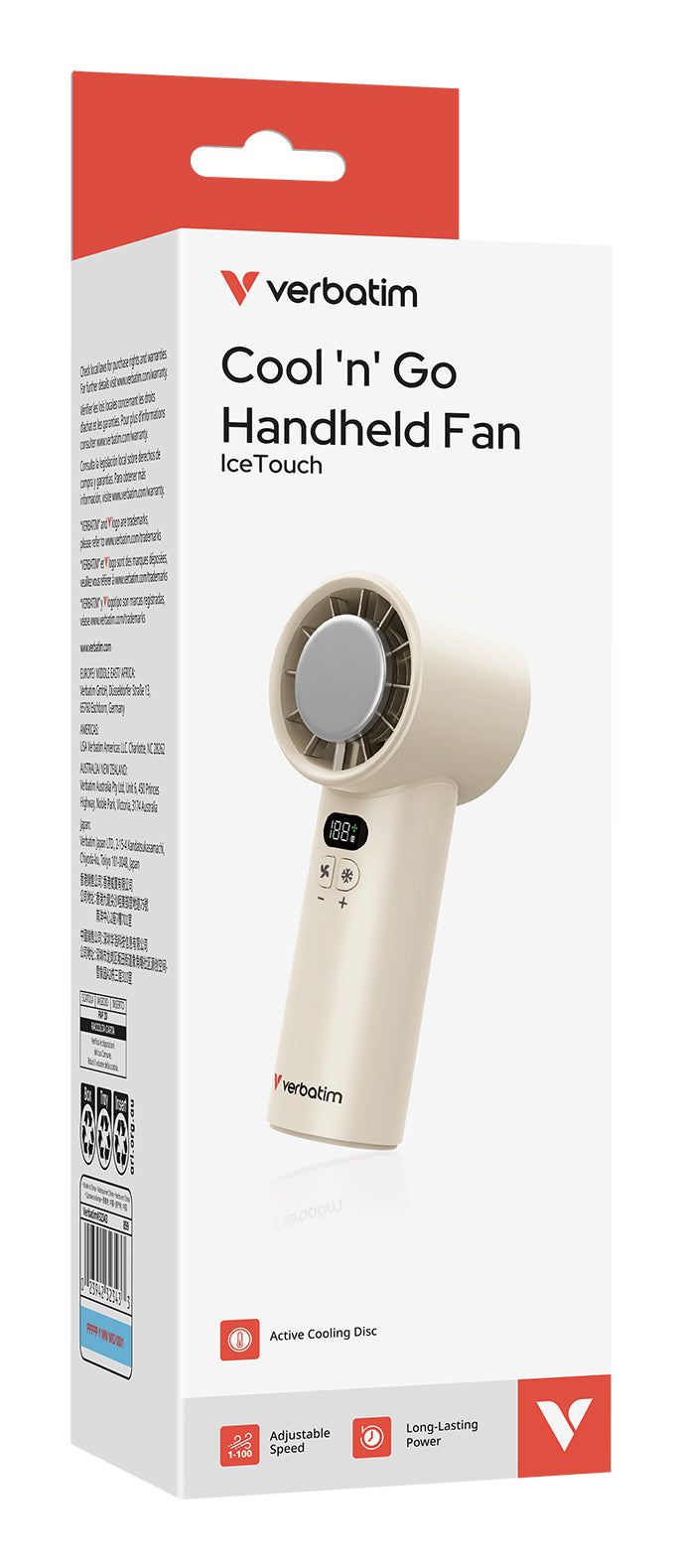 CooleneGo IceTouch Handheld Fan White/Si
