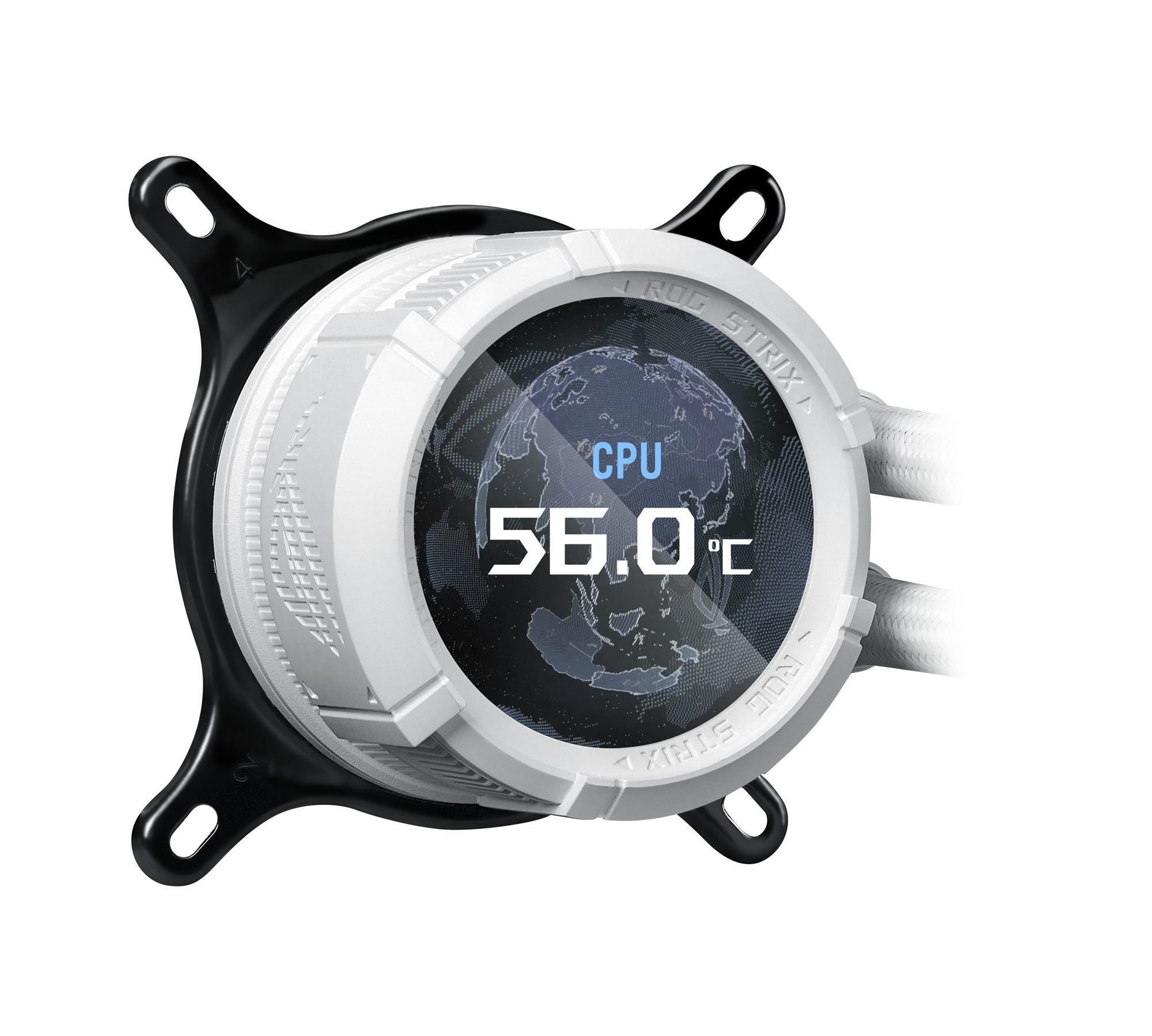 ASUS ROG Strix LC III ARGB LCD WHT all-in-one CPU liquid cooler with 2.1 IPS LCD Aseteks new Gen7 v2 pump and premium ROG ARGB fans