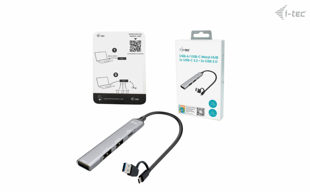 I-TEC USB-A/USB-C Metal HUB USB-C 3.1 + 3xUSB 2.0