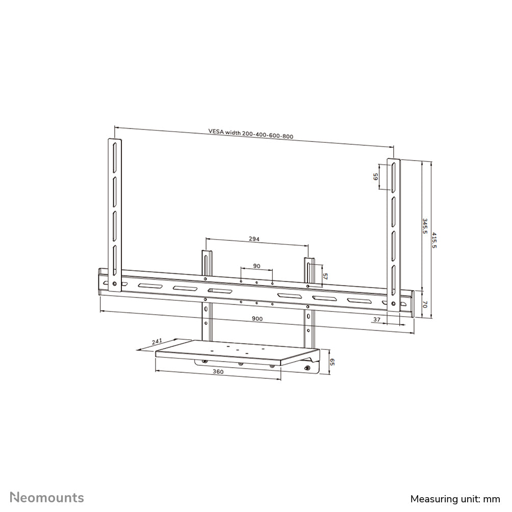 NEOMOUNTS Laptop shelf kit VESA max 2.5kg universal