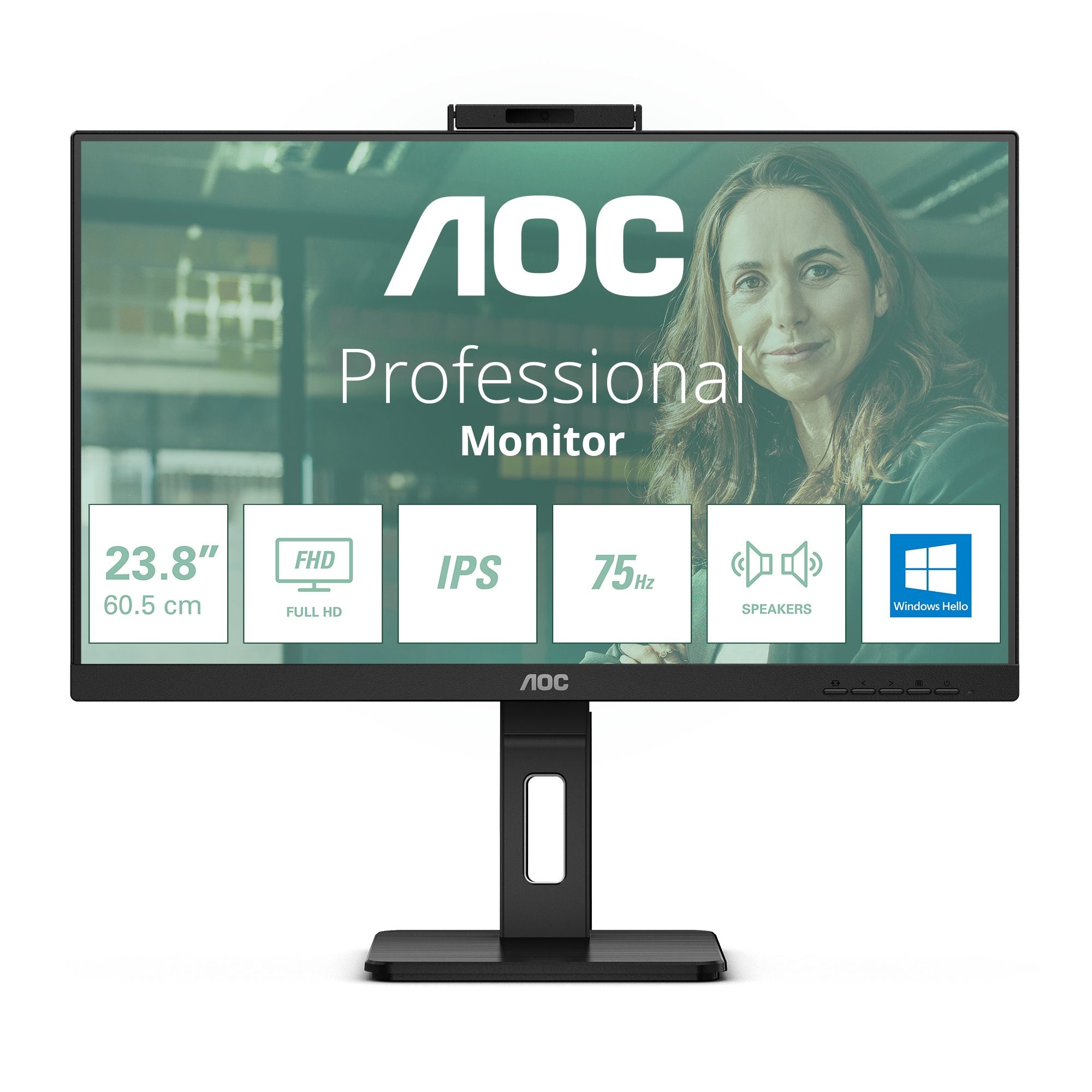 AOC 24P3CW 24P3CW - Ecran- 24" 1920 x 1080 Full HD (1080p) @ 75 Hz - IPS - 300cd/mÂ² - 1000:1 - 4 ms - HDMI, 2xDP - USB-C - enceintes