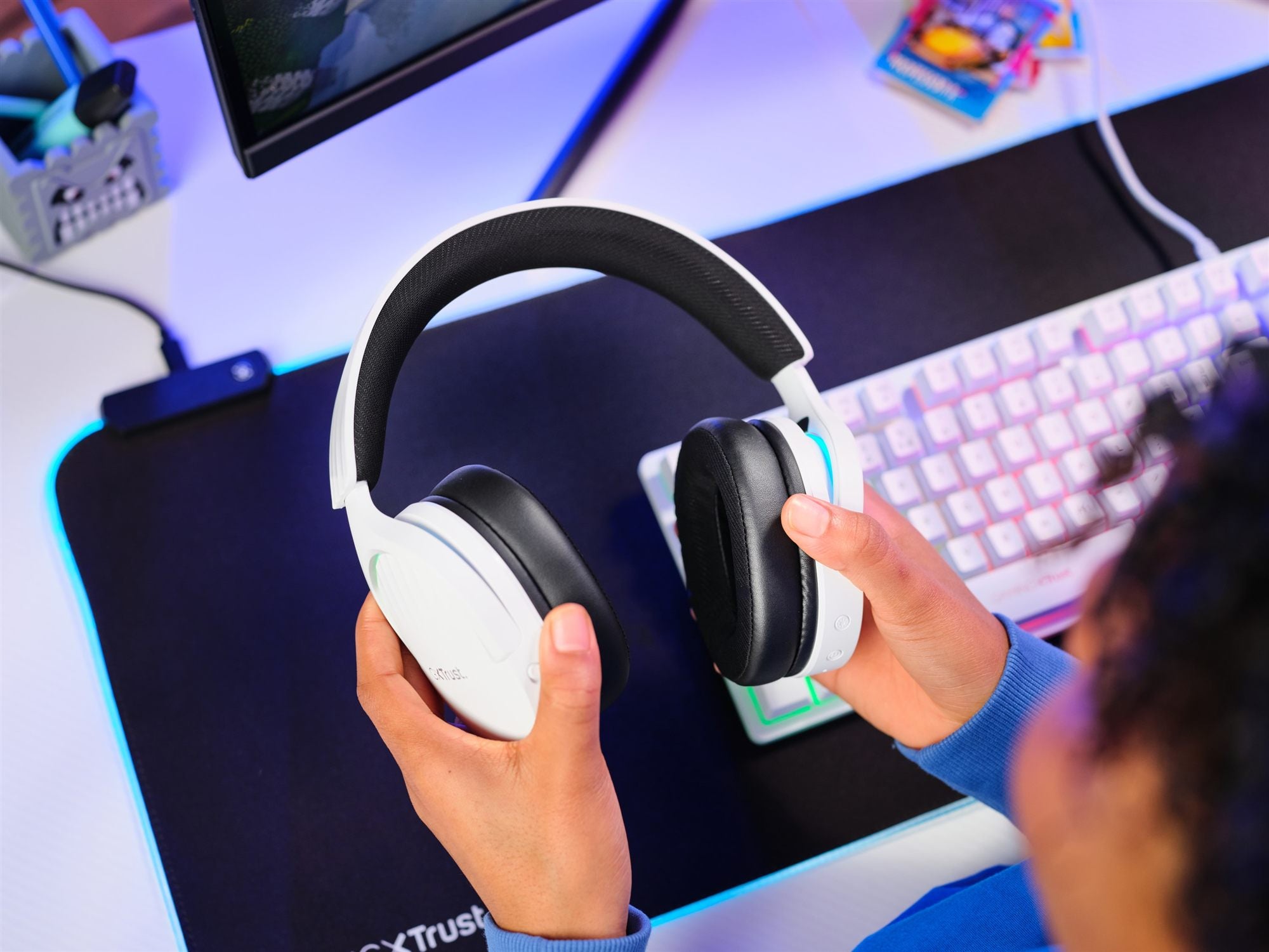TRUST Casque gaming sans fil FAYZO DUAL Wireless - White