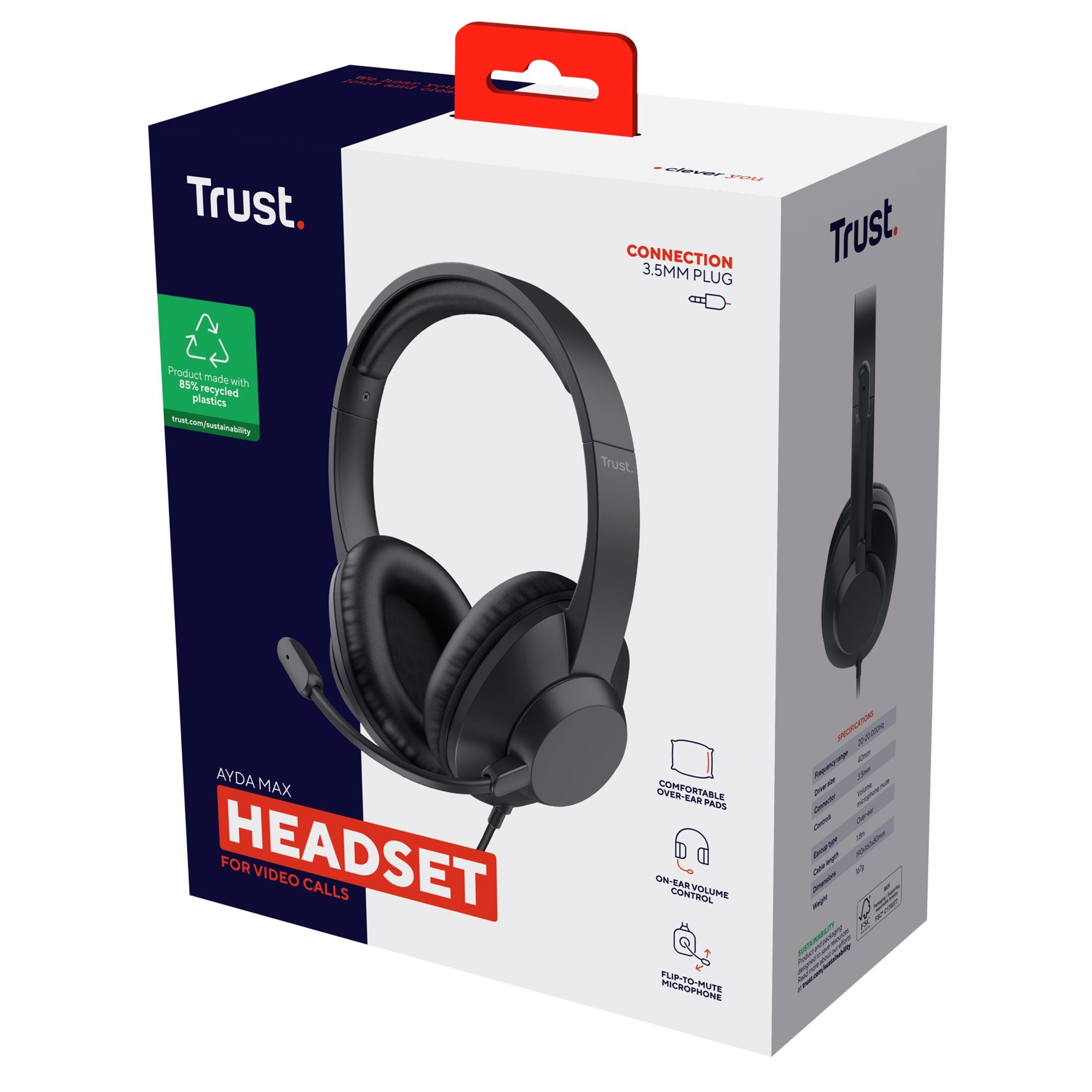 TRUST Casque-micro AYDA MAX pour ordinateur 35mm