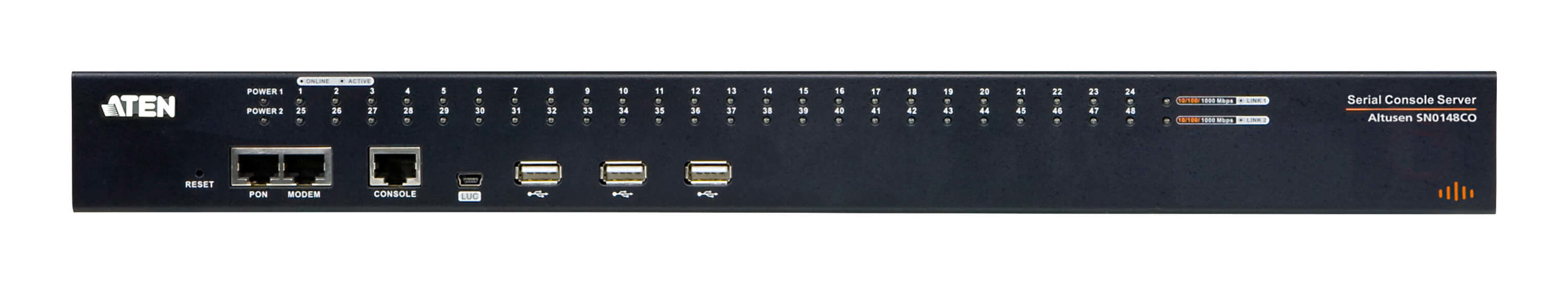 ATEN SN0148CO Serveur console série à 48 ports double alimentation/réseau local