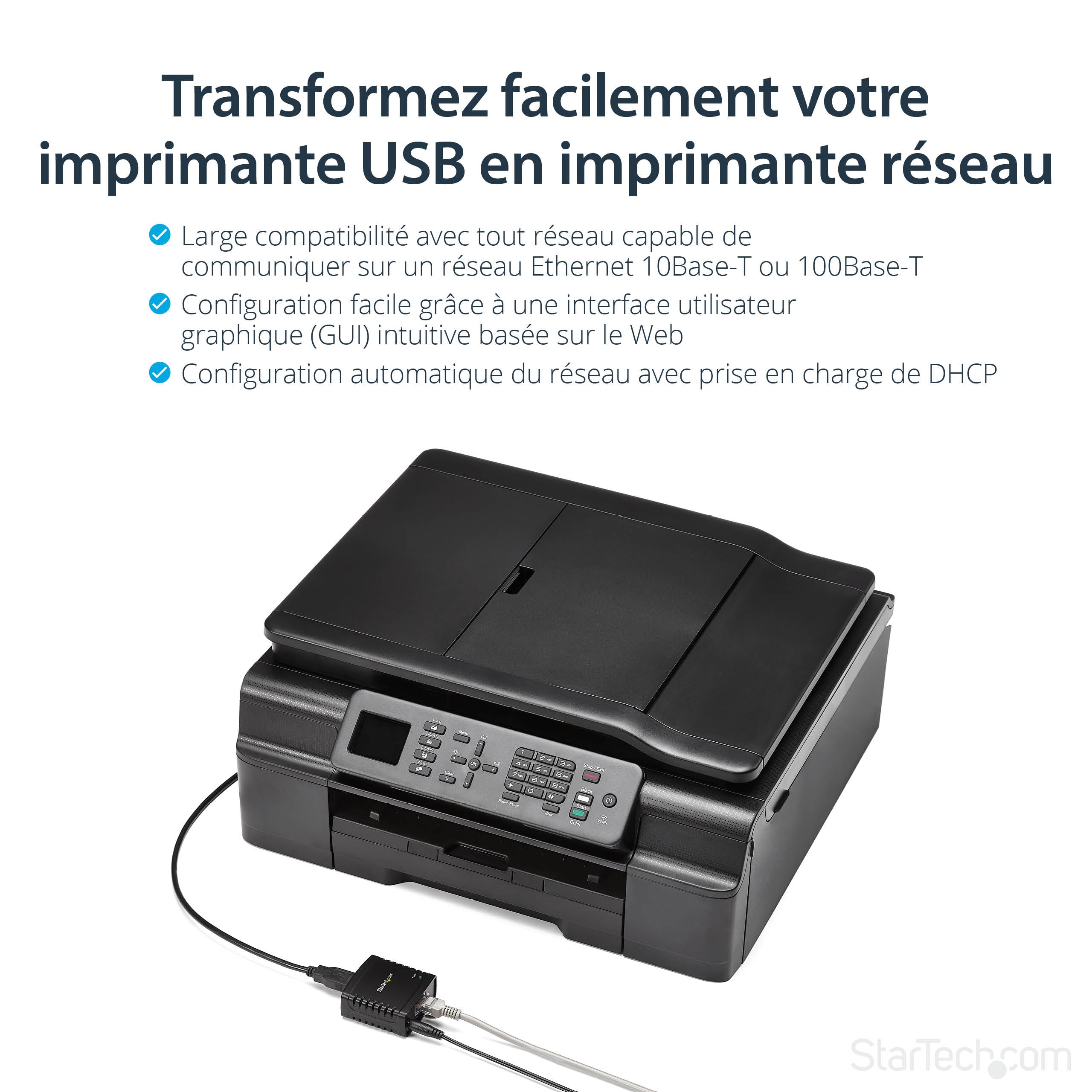 10/100Mbps USB LPR Print Server
