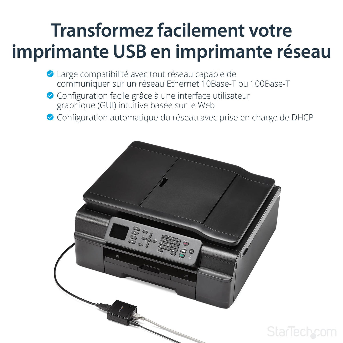10/100Mbps USB LPR Print Server