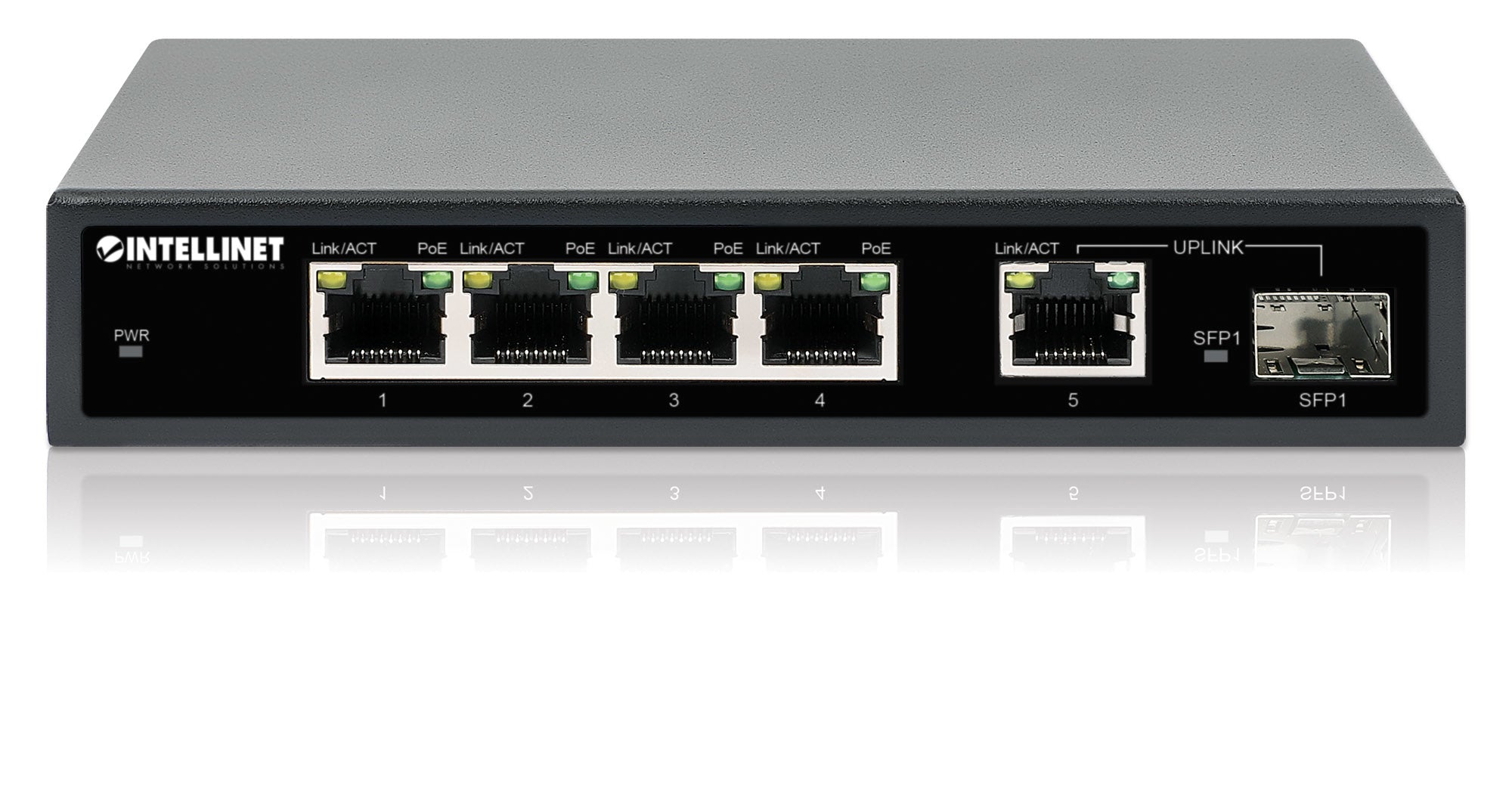 Intellinet 561822 commutateur réseau Gigabit Ethernet (10/100/1000) Connexion Ethernet, supportant l'alimentation via ce port (PoE) Noir