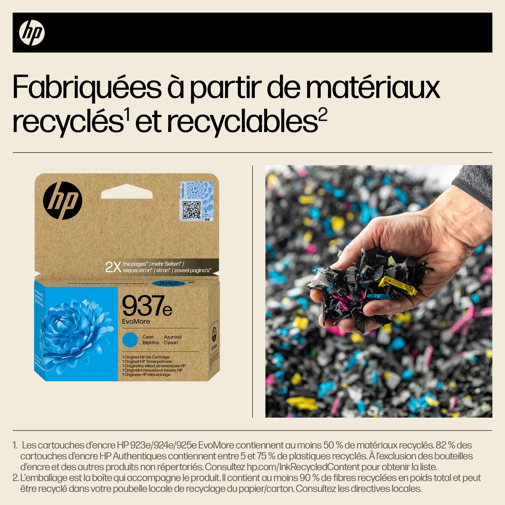 HP 937e EvoMore Cyan Original Ink Cartridge cartouche d'encre 1 piece(s) Rendement élevé (XL)