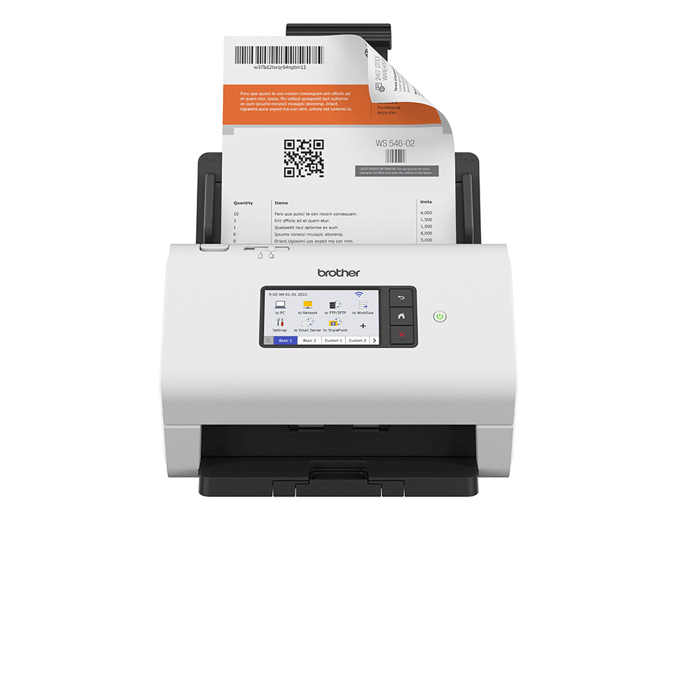 Brother ADS-4900W Chargeur automatique de documents + Scanner a feuille 600 x 600 DPI A4 Noir, Blanc