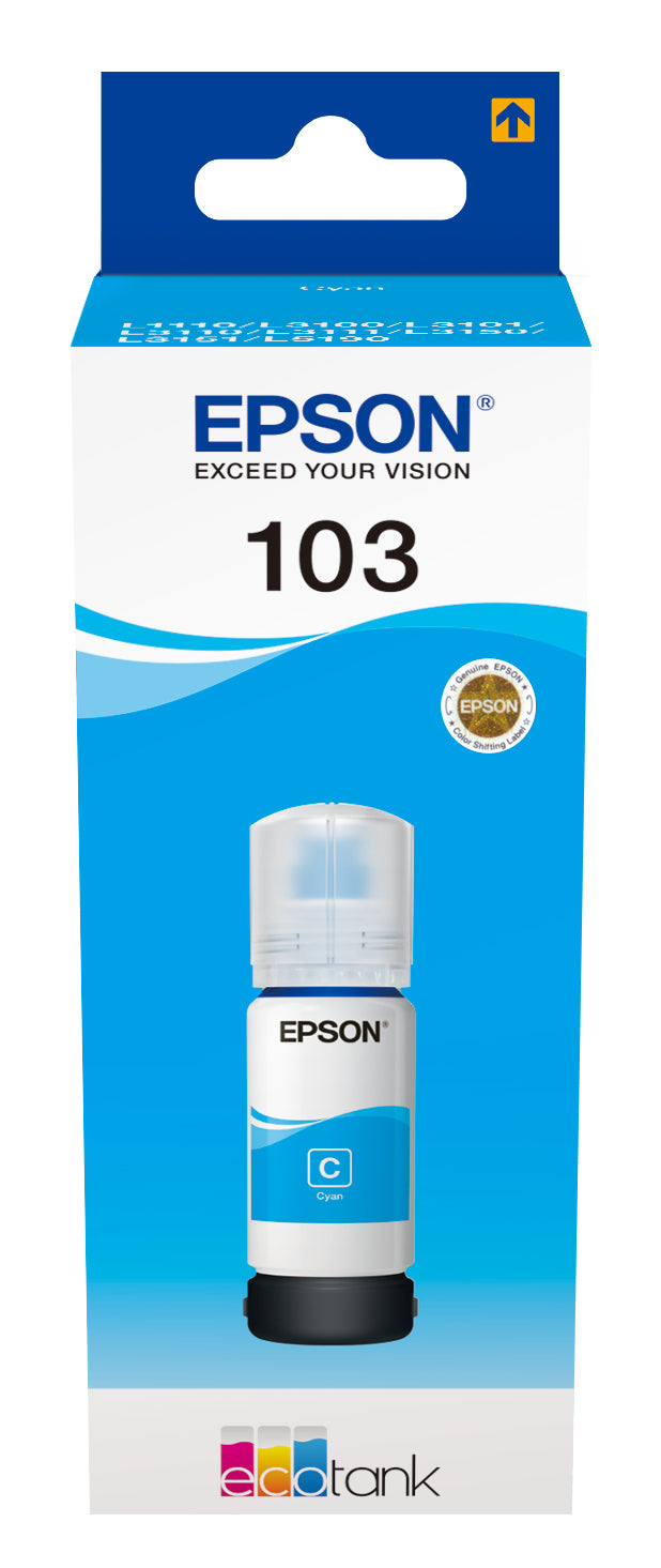 EPSON 4LB 103 EcoTank Cyan ink bottle local