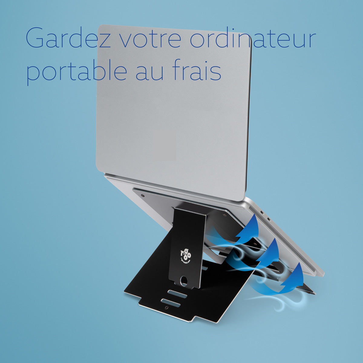 R-GO TOOLS Support pour PC portable Riser Flexible, noir
