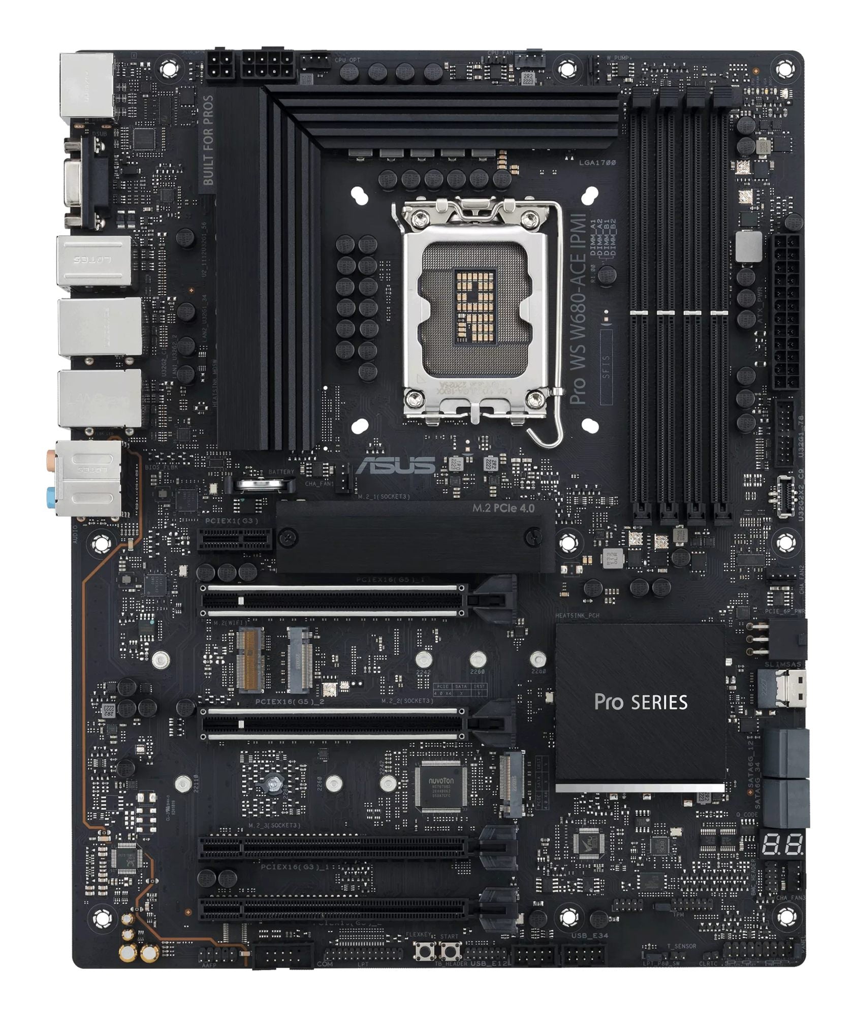 ASUS PRO WS W680-ACE IPMI LGA1700 ATX motherboard 4xDDR5 8xSATA DisplayPort 1.4 D-Sub HDMI 2.1