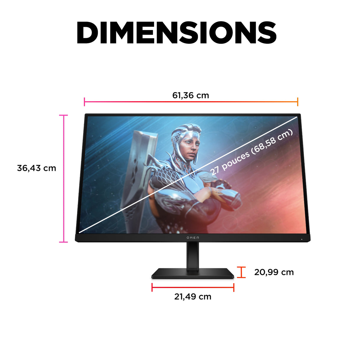 "OMEN by HP 27 inch FHD 165Hz Gaming Monitor - OMEN 27 écran plat de PC 68,6 cm (27"") 1920 x 1080 pixels Full HD LCD Noir"