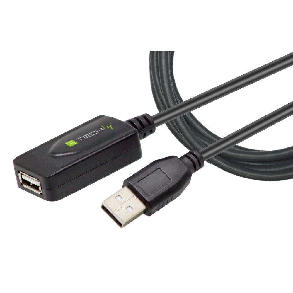 Techly IUSB-REP220TY3 Câble d'extension actif USB 2.0 USB-A mâle vers USB-A femelle 20m