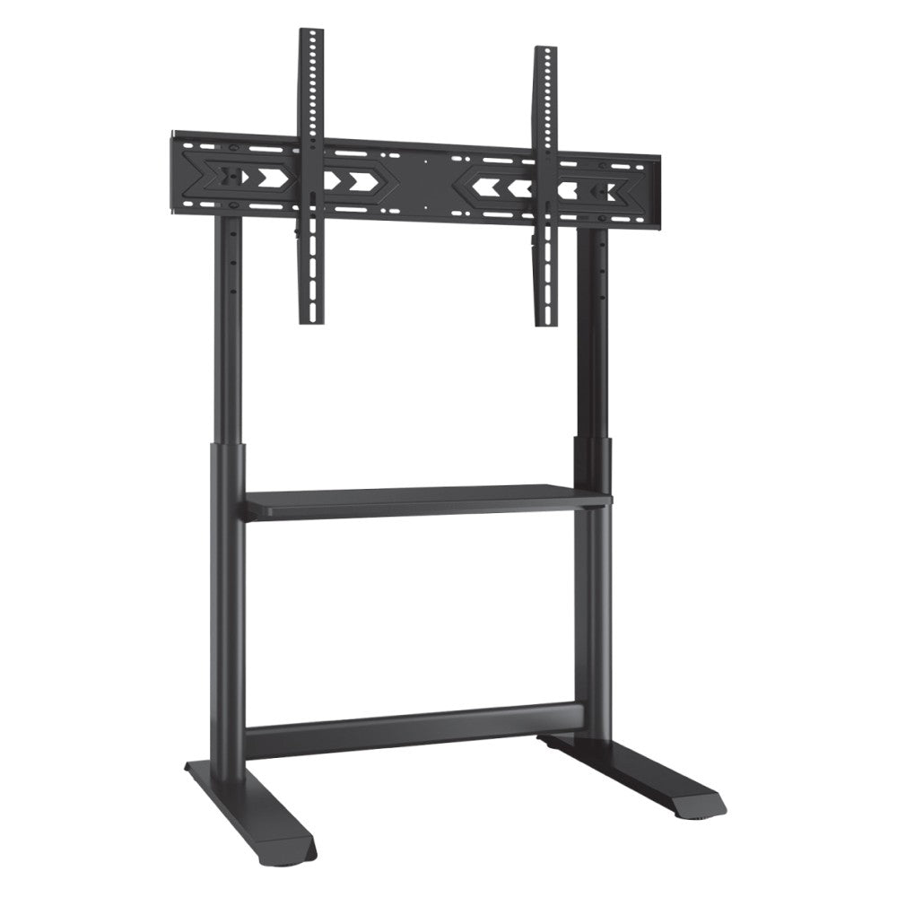 "Techly ICA-TR130BK Support de sol pour TV 60-86"" jusqu'a 68kg réglable avec étagere AV"