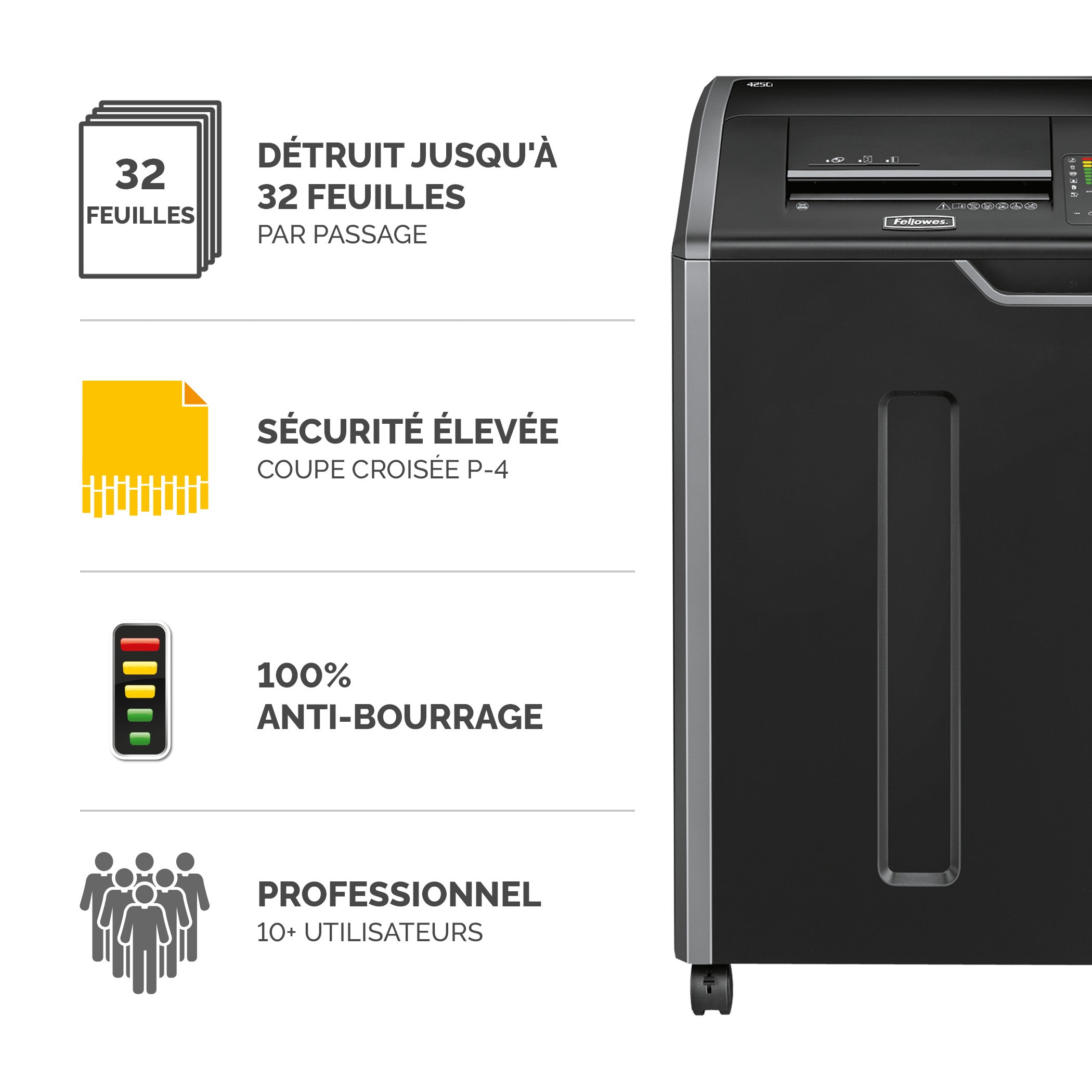 FELLOWES 425I SANS BOURRAGES DIN2 230V-EU/UK