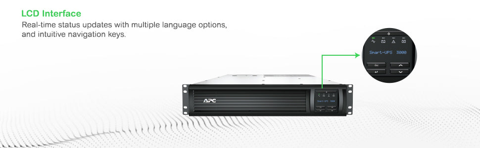 APC Smart-UPS SMT3000RMI2UC UPS Rack AC 230V 2700Watt 3000VA 1-phase RS-232 USB oc 12 2U BK with APC SmartConnect