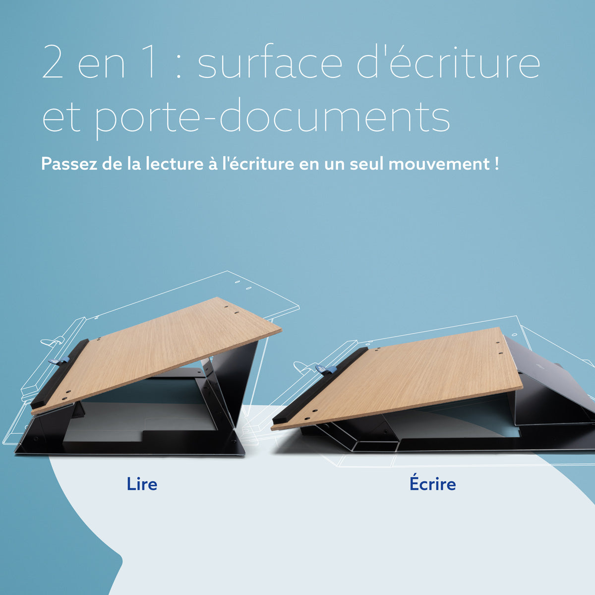 R-GO TOOLS Porte documents Read2Write, chêne