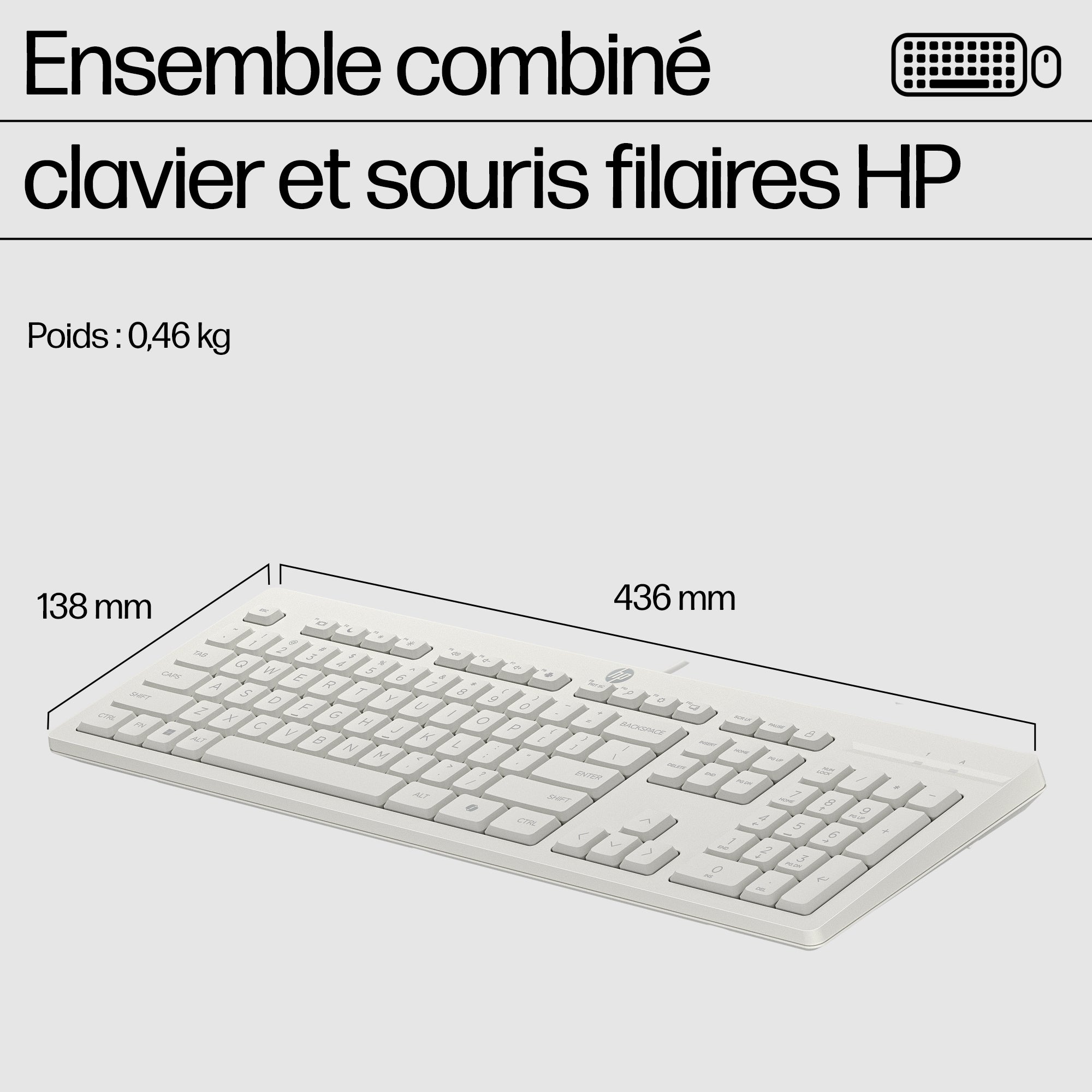 HP 225 Wired Mouse and KB G2 CWH