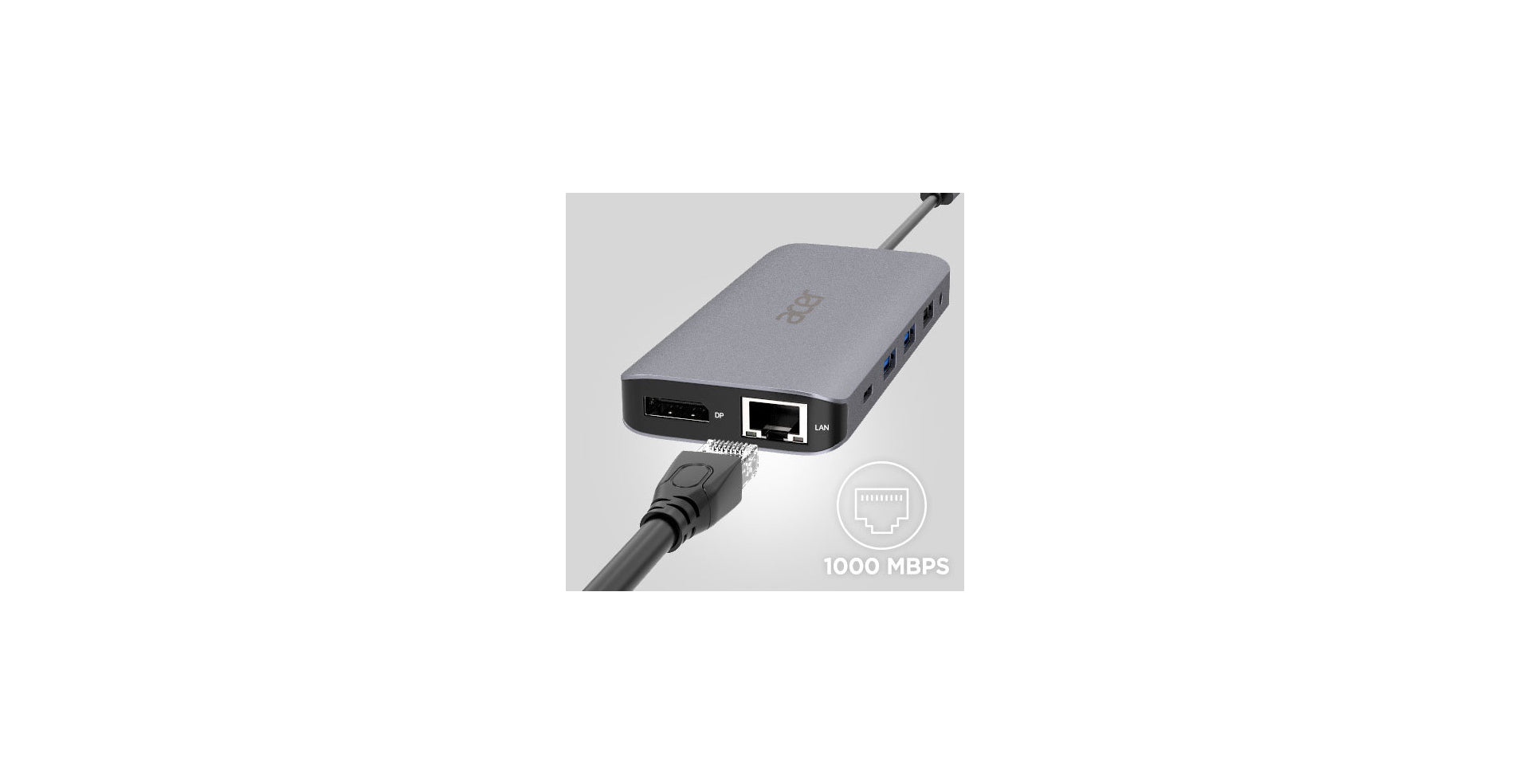 ACER 12-IN-1 TYPE-C DONGLE 2xUSB3.2 2xUSB2.0 2xHDMI DisplayPort Type C PowerDelivery SD Card reader TF Card reader 1000M Ethernet
