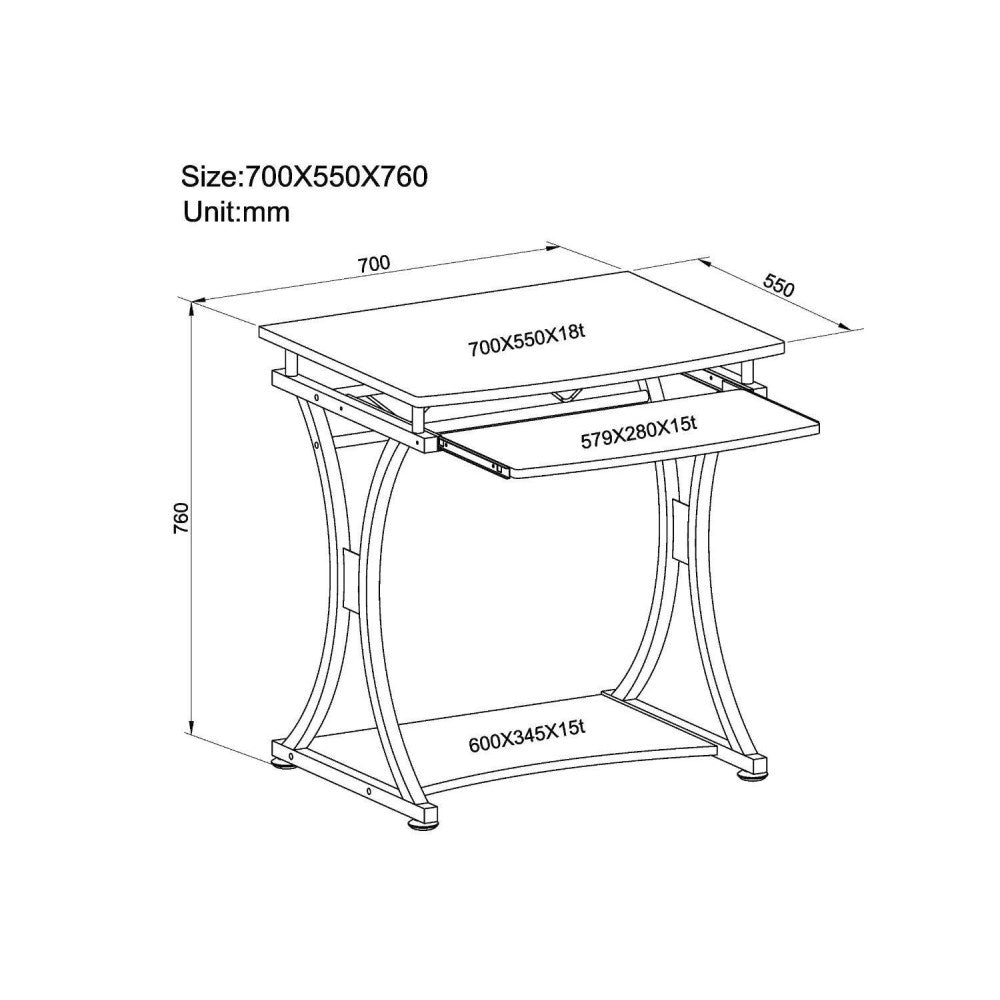 Techly ICA-TB 328BK Bureau d'ordinateur
