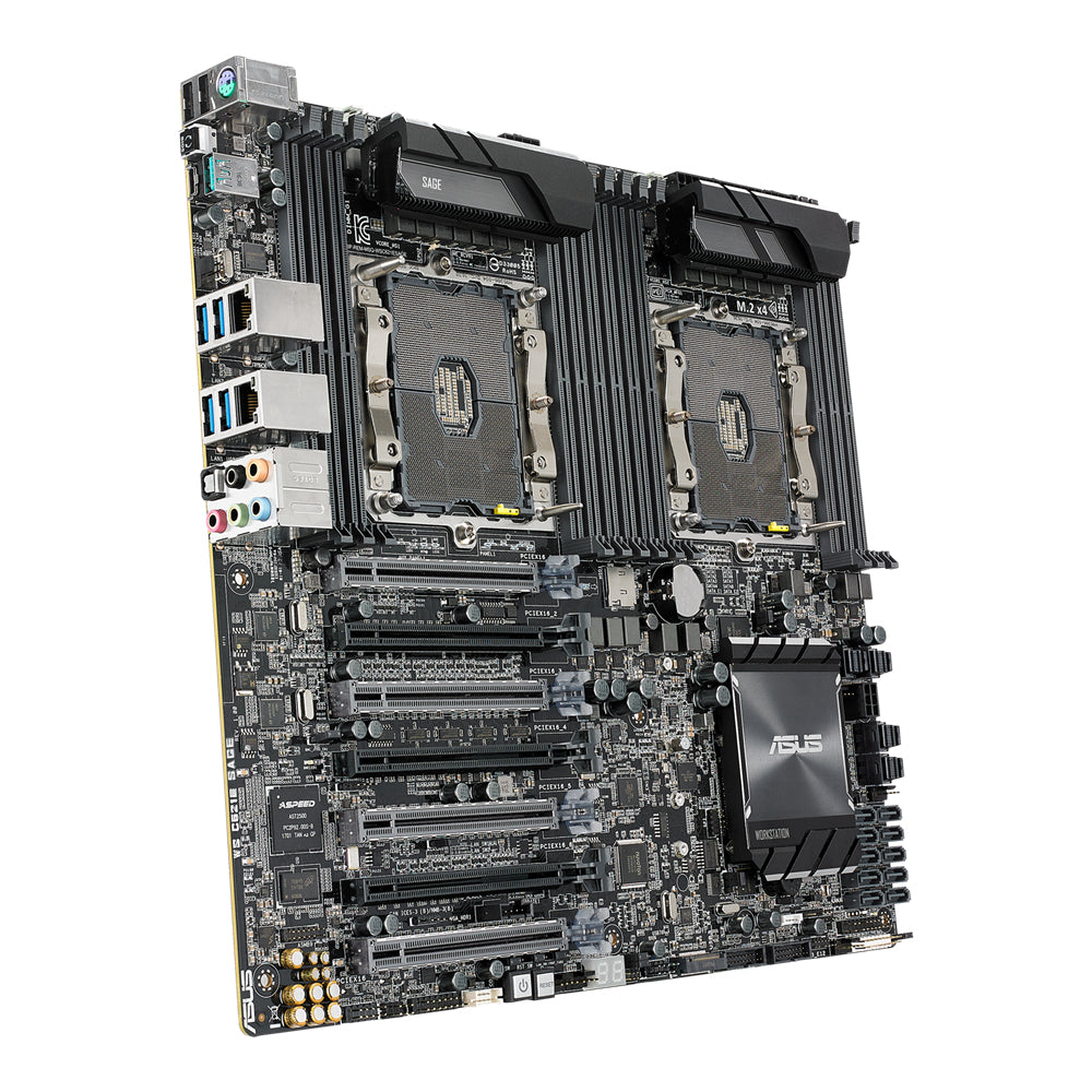 ASUS WS C621E SAGE LGA 3647 microATX business motherboard with Intel vPro support and enhanced security