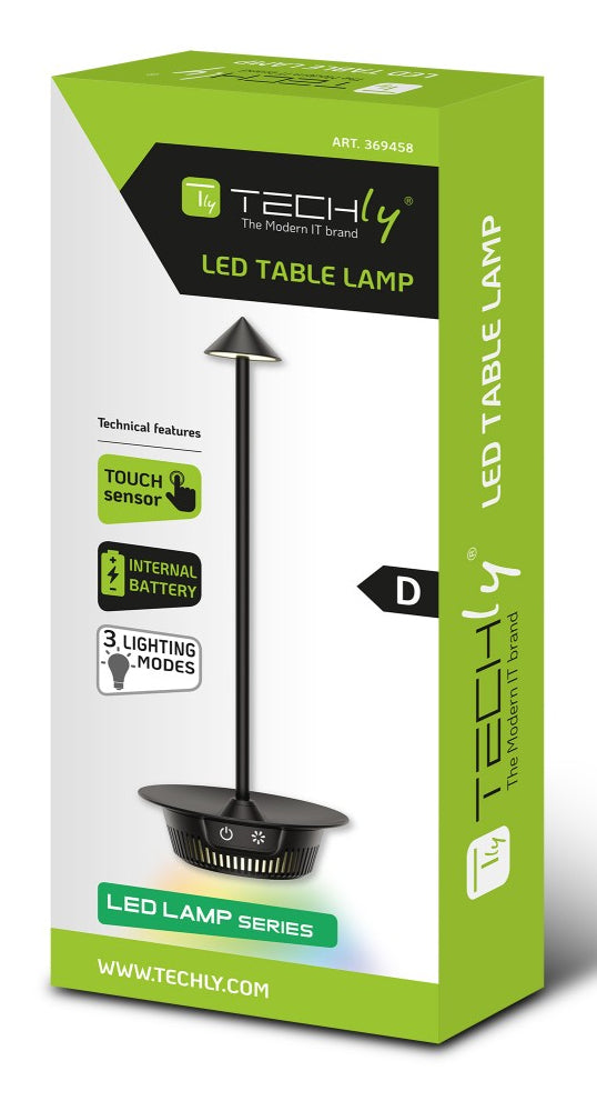 Techly I-LAMP-TABLE3 Lampe LED sans fil avec base tactile dimmable RGB