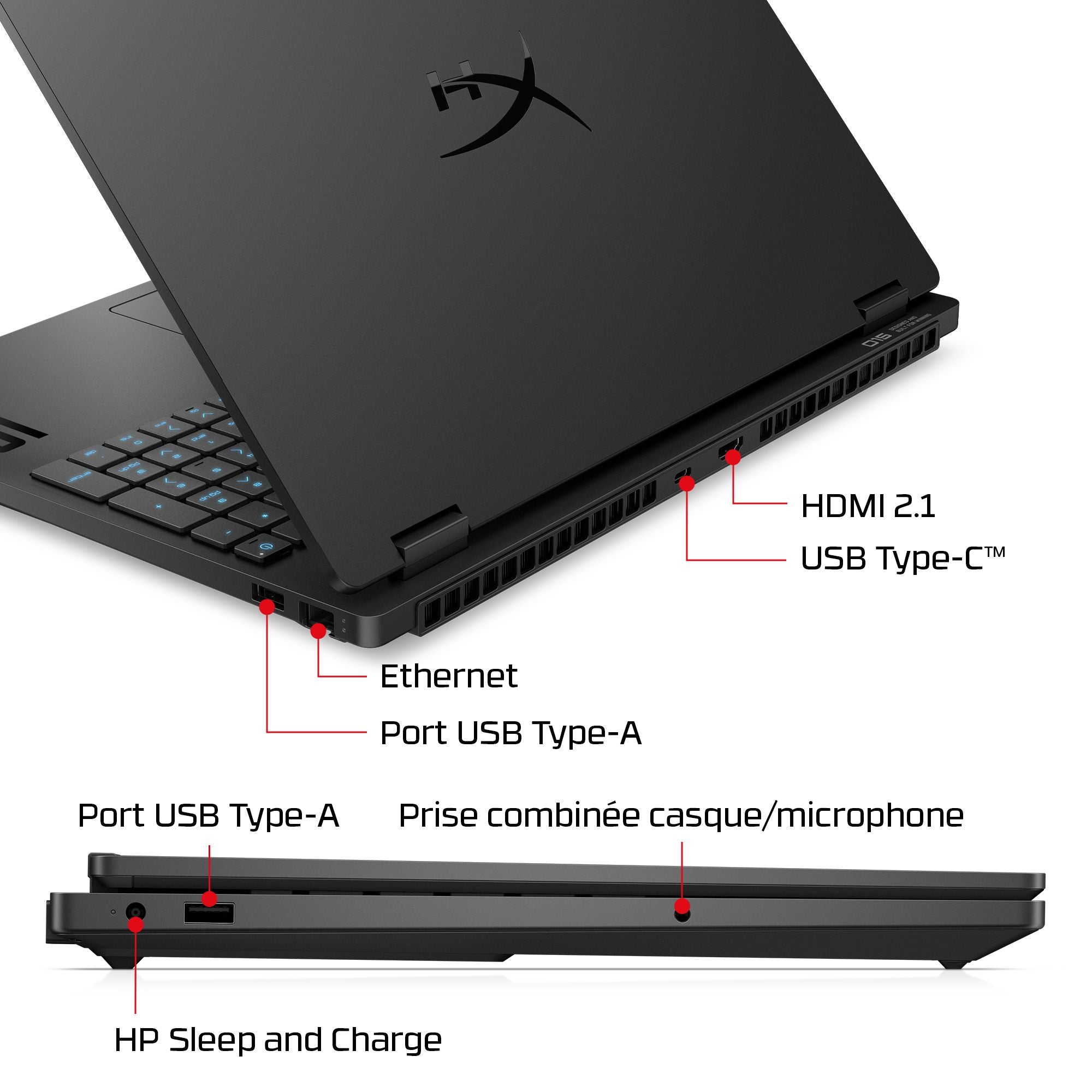 HP HyperX OMEN 15 inch Gaming Laptop PC 15-ga0004nf Intel® Core™ i7 i7-14650HX 38,9 cm (15.3") 2.5K 24 Go DDR5-SDRAM NVIDIA GeForce RTX 5060 Wi-Fi 6 (802.11ax) Windows 11 Home Noir
