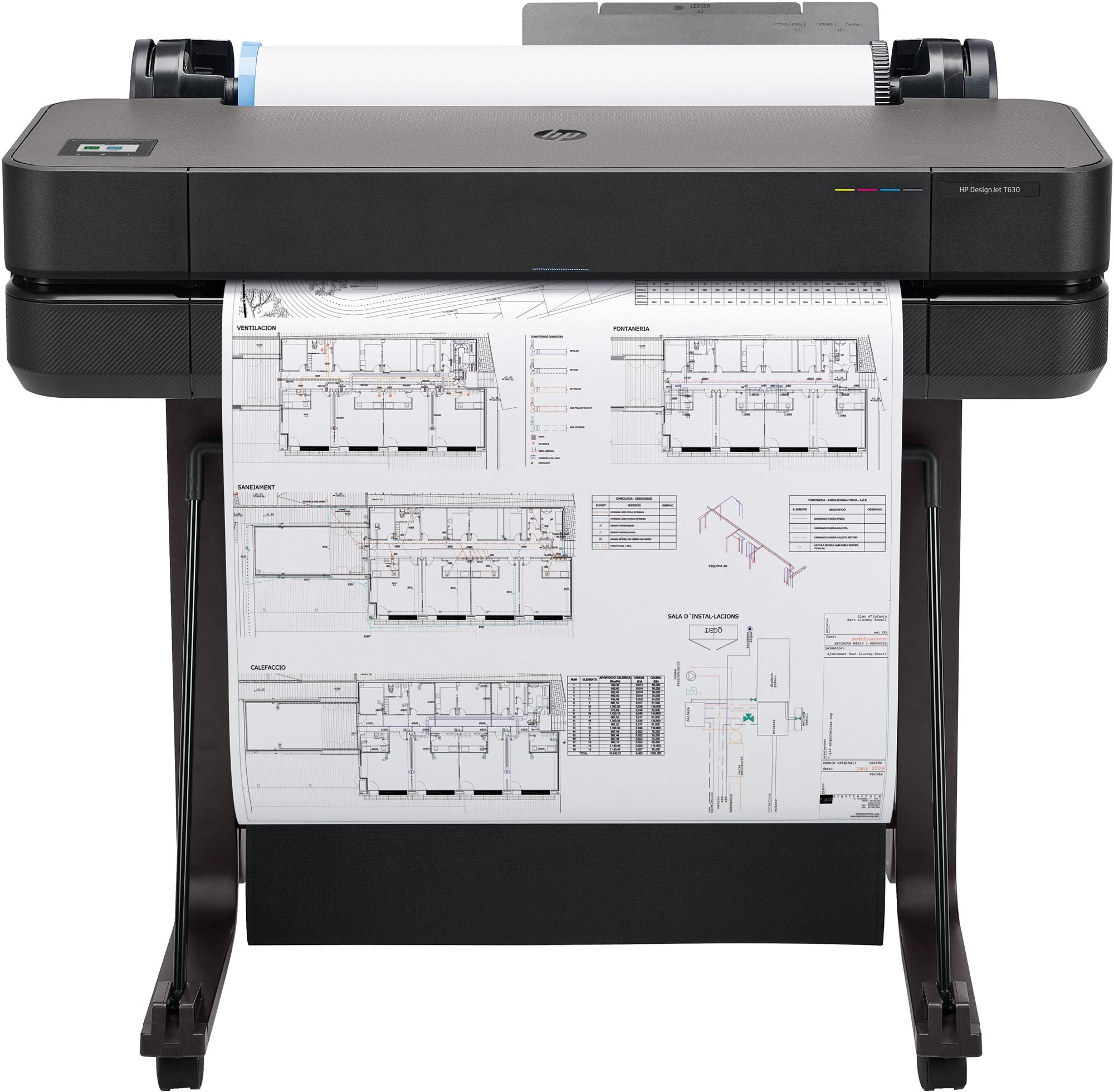 HP DesignJet T630 24p LFP 2025 Colour Ink-Jet A1 ANSI D Roll 61cm 2400x1200dpi 0.5 min/page USB LAN Wi-Fi