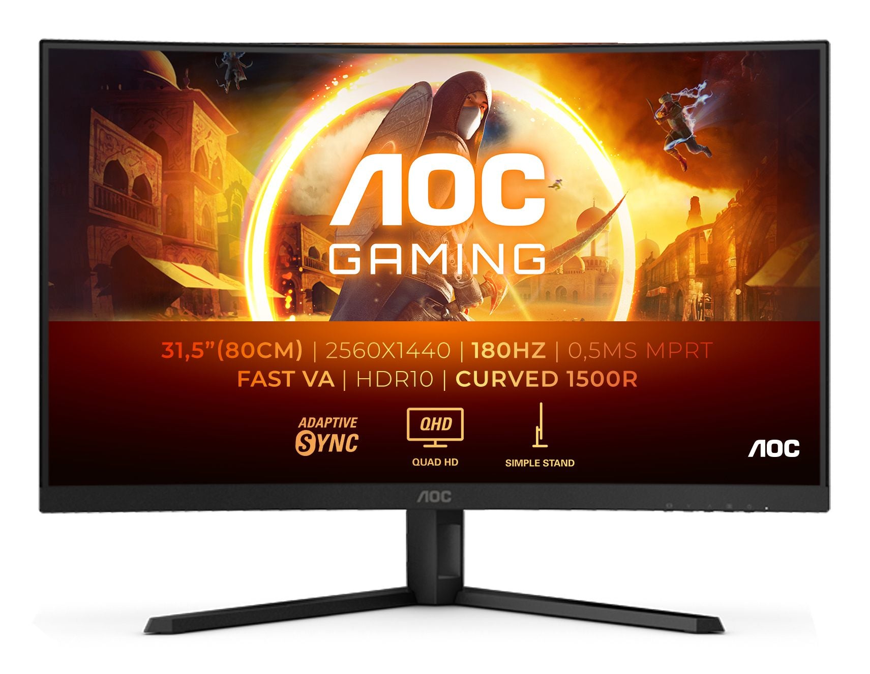 AOC CQ32G4VE 31.5p Curved 2560x1440 0.5ms HDMI DP Black/Grey