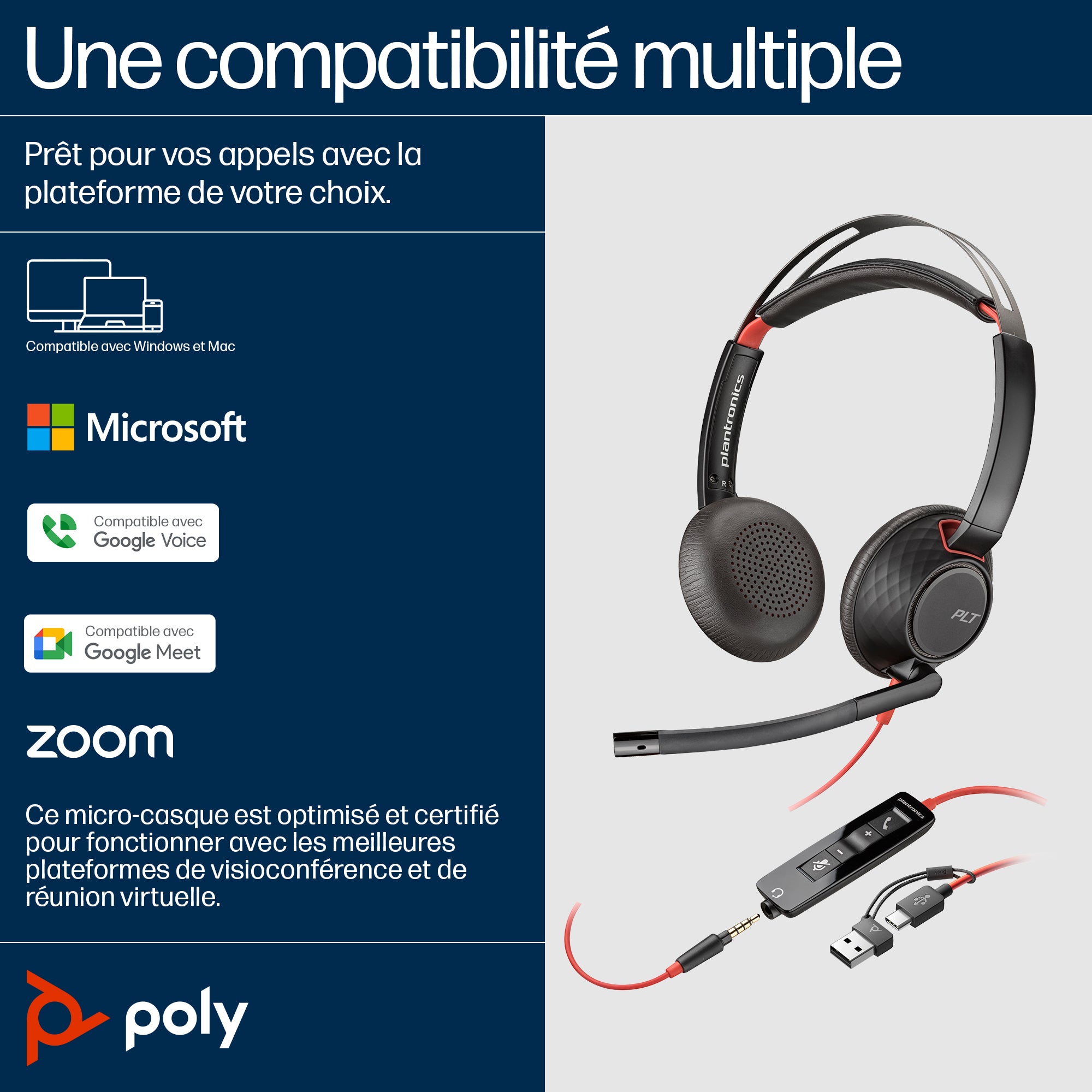 Poly BW 5220 USB-C HS+3.5mmP+USB-C/A