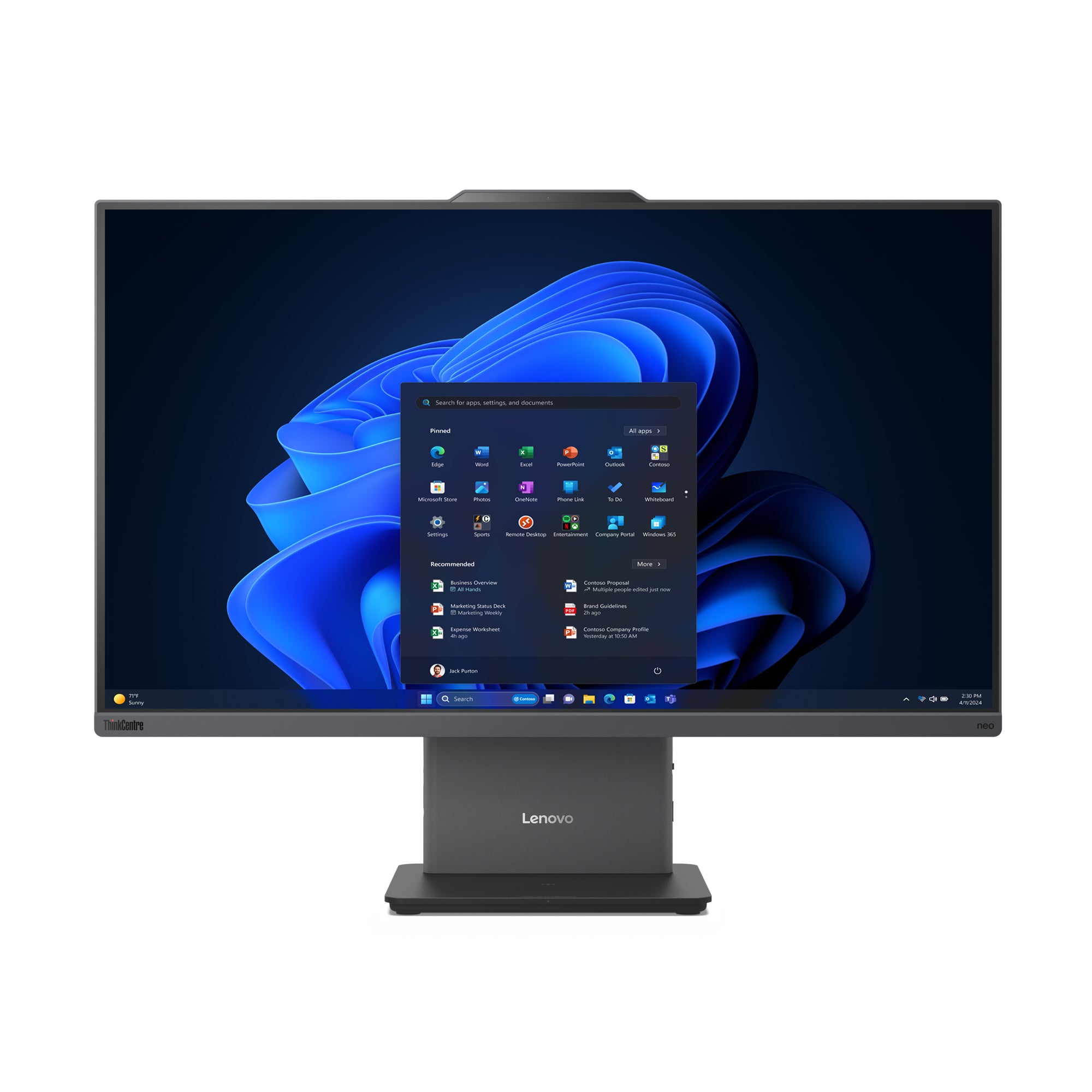 LENOVO ThinkCentre neo 50a 27 Gen 5 Intel Core 7 240H 27p FHD 16Go 512Go SSD M.2 2280 PCIe Intel Graphics W11P 1YR Onsite